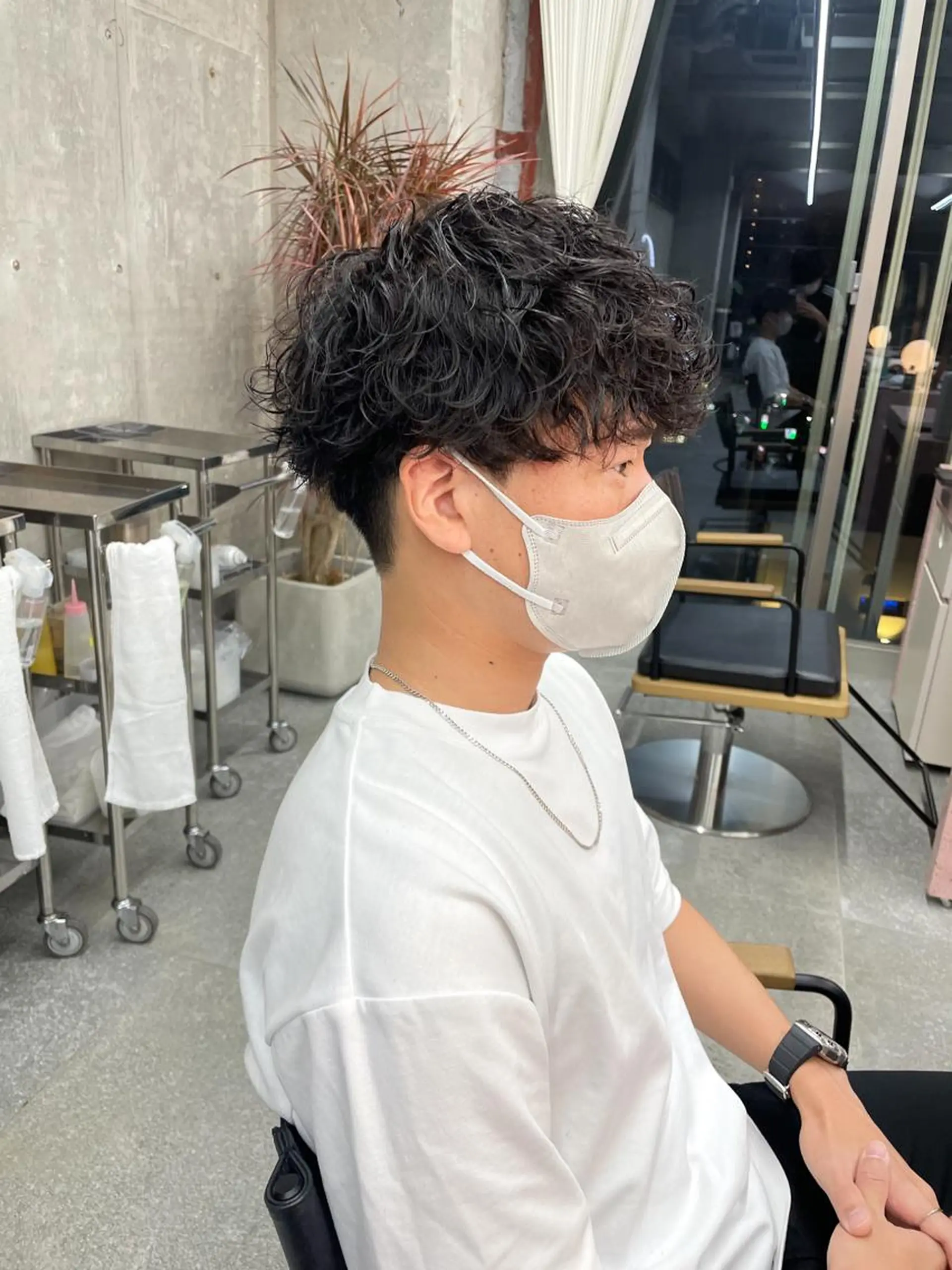 ショート パーマ メンズ メンズパーマ 波巻きパーマ メンズ特化/ 山口大輝のヘアスタイル