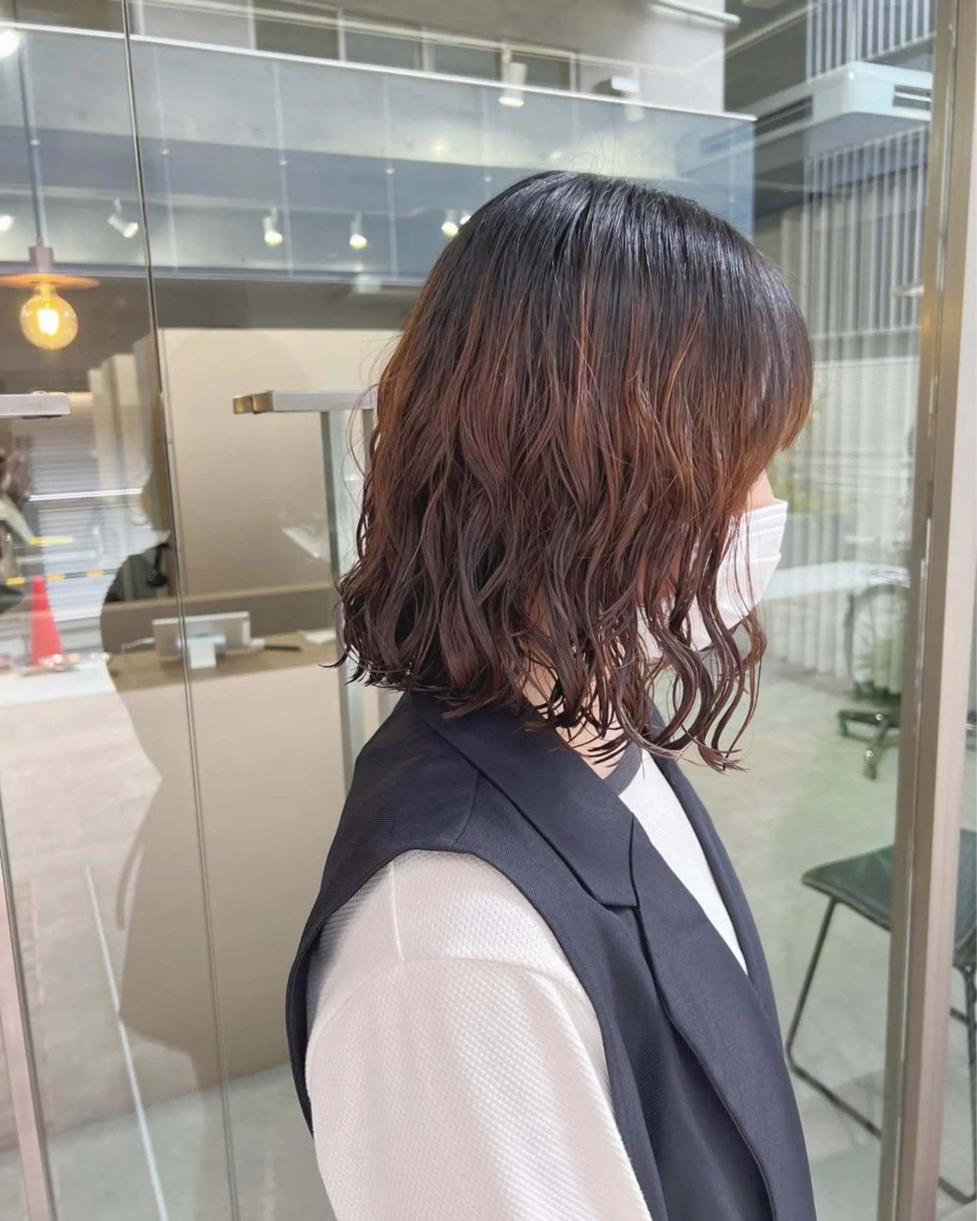 ミディアム パーマ ボブパーマコテ巻き風 パーマNo1深江秀平のヘアスタイル