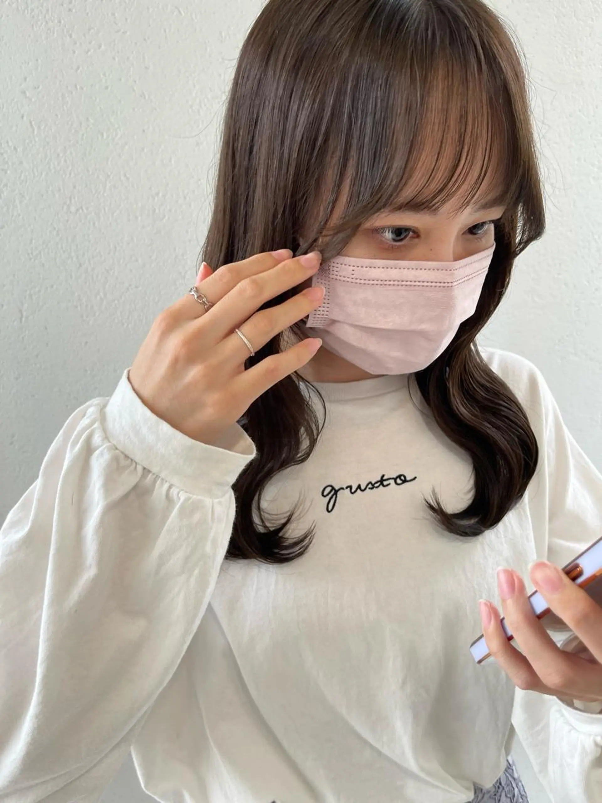 セミロング カラー グレージュ 市村 香多のヘアスタイル