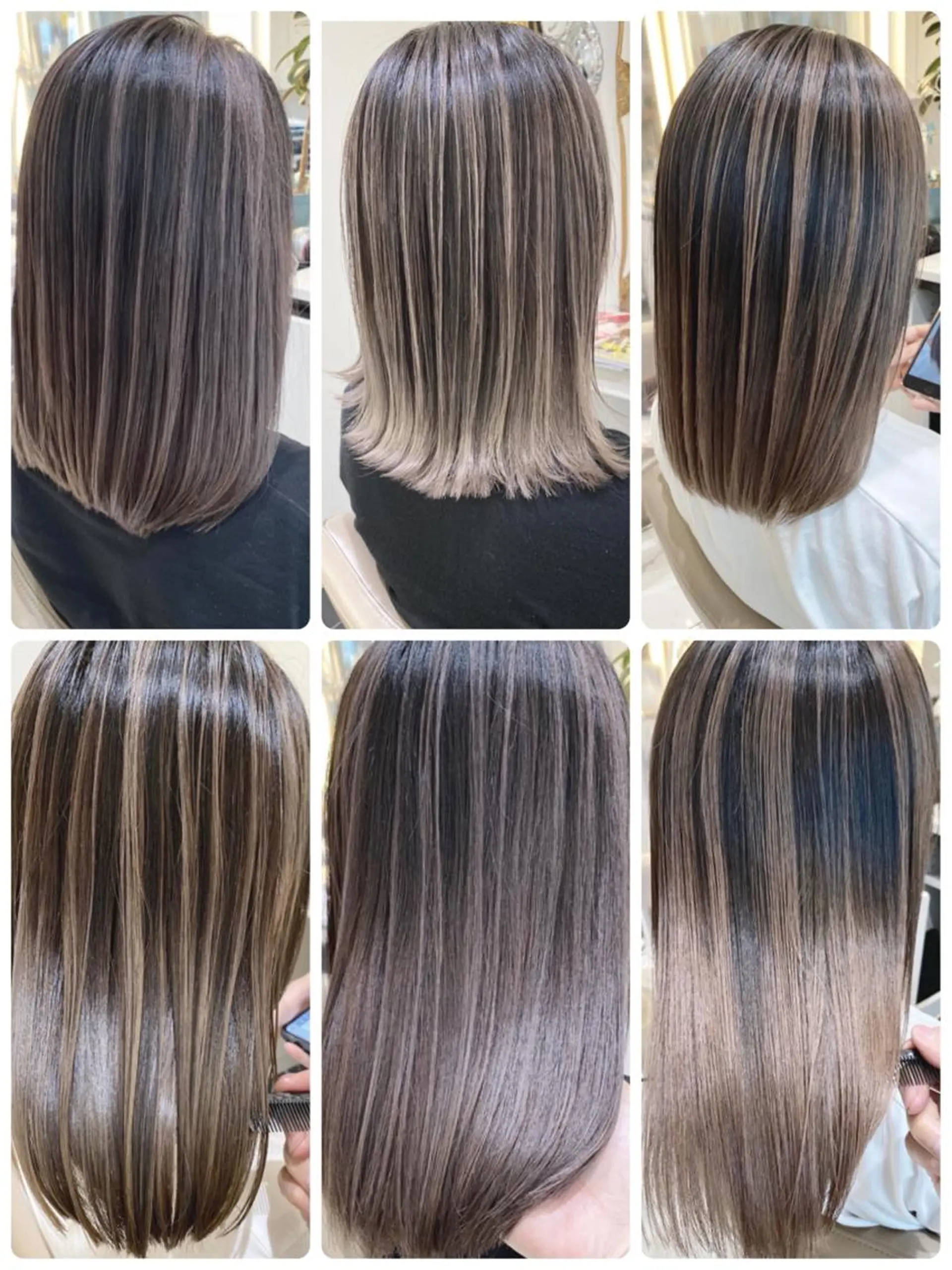 ミディアム カラー バレイヤージュ 髪質改善 レイヤーカット カット ヘアカラー トリートメント 山崎俊輔/髪質改善 /バレイヤージュのヘアスタイル