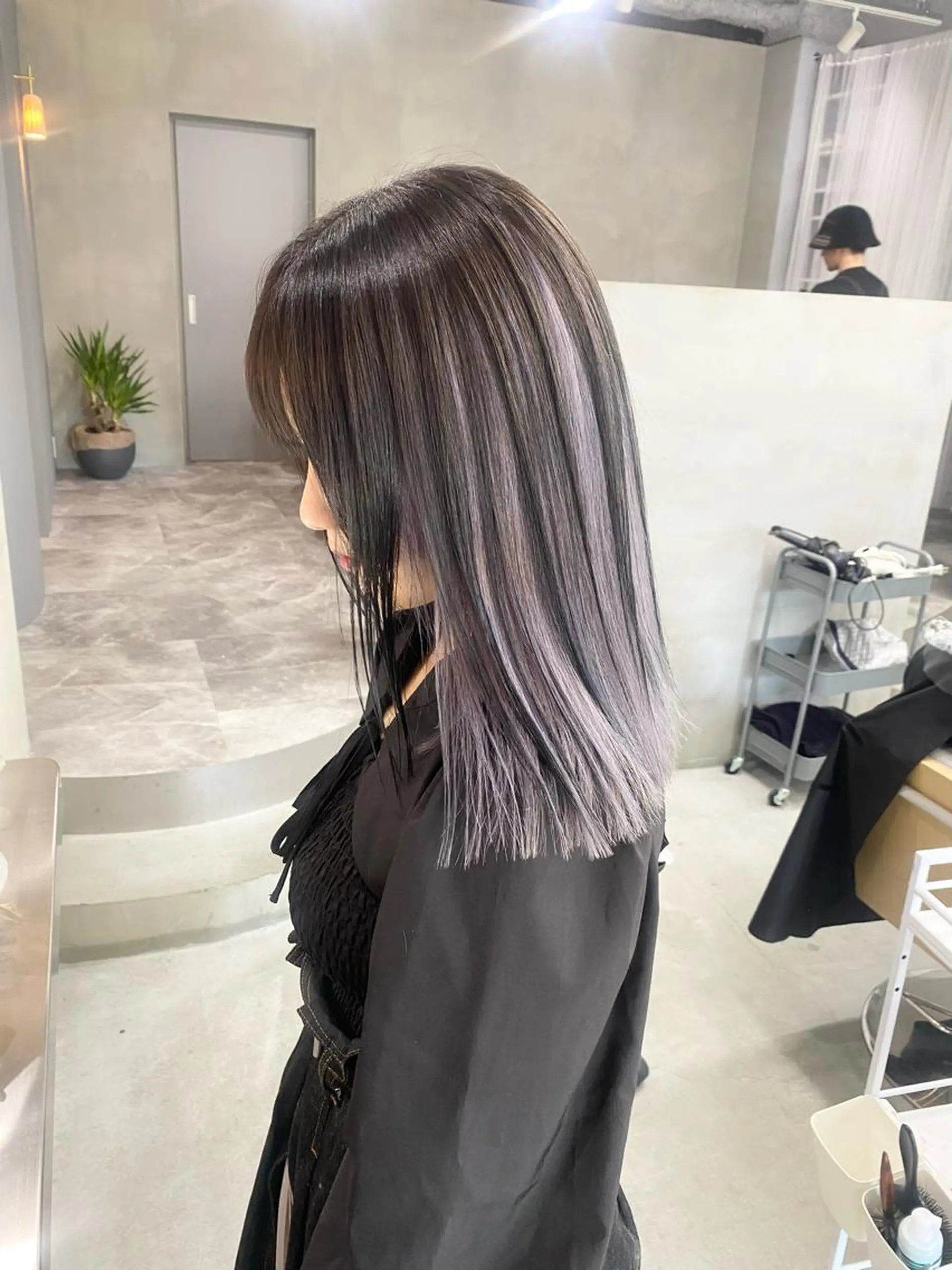 セミロング カラー ヘアカラー 前橋 姫奈のヘアスタイル