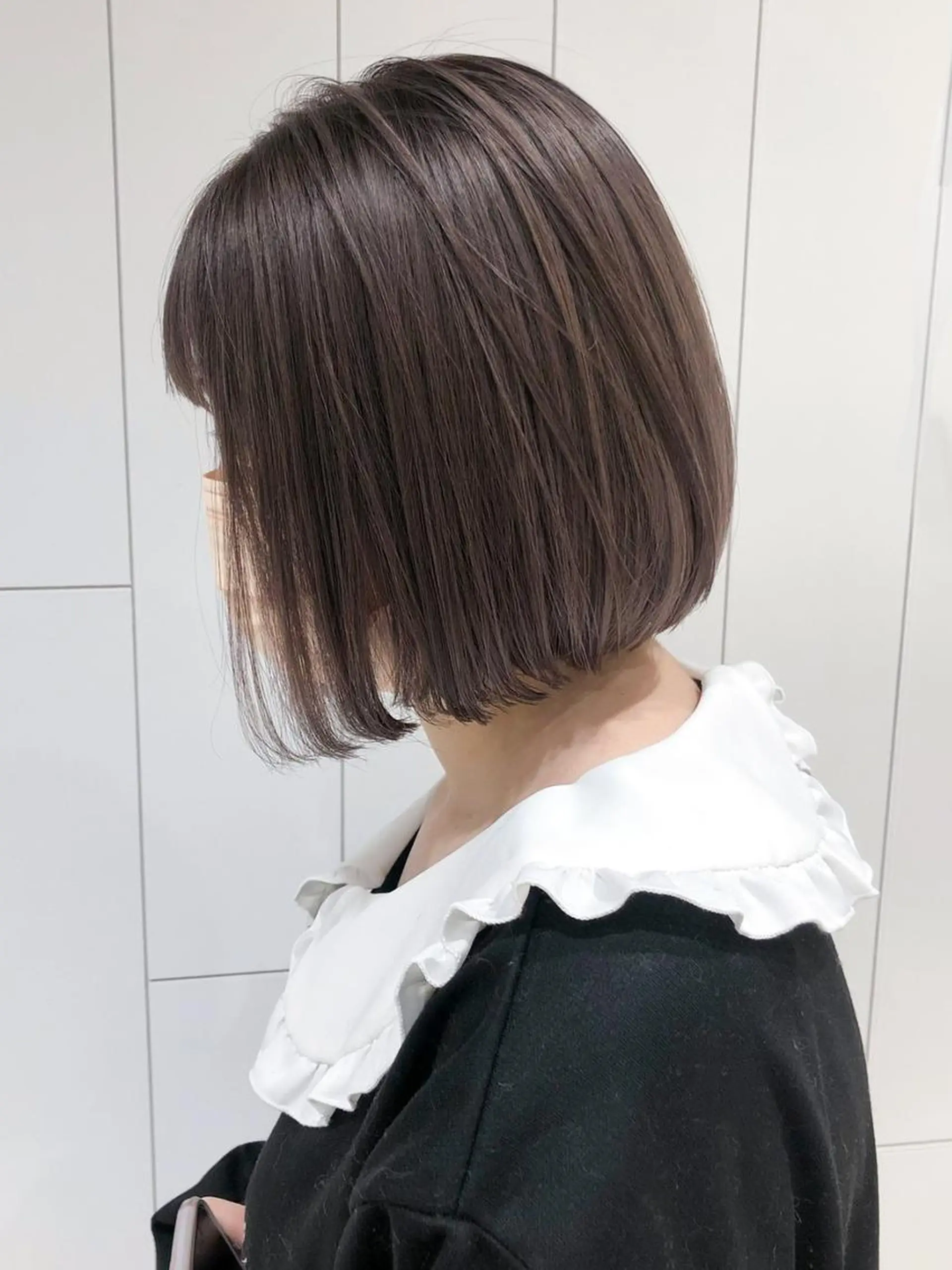 ミディアム カラー ヘアアレンジ アッシュ アッシュグレー アッシュグレージュ グレージュ ボブ ITbyALBUM 藤沢店のヘアスタイル