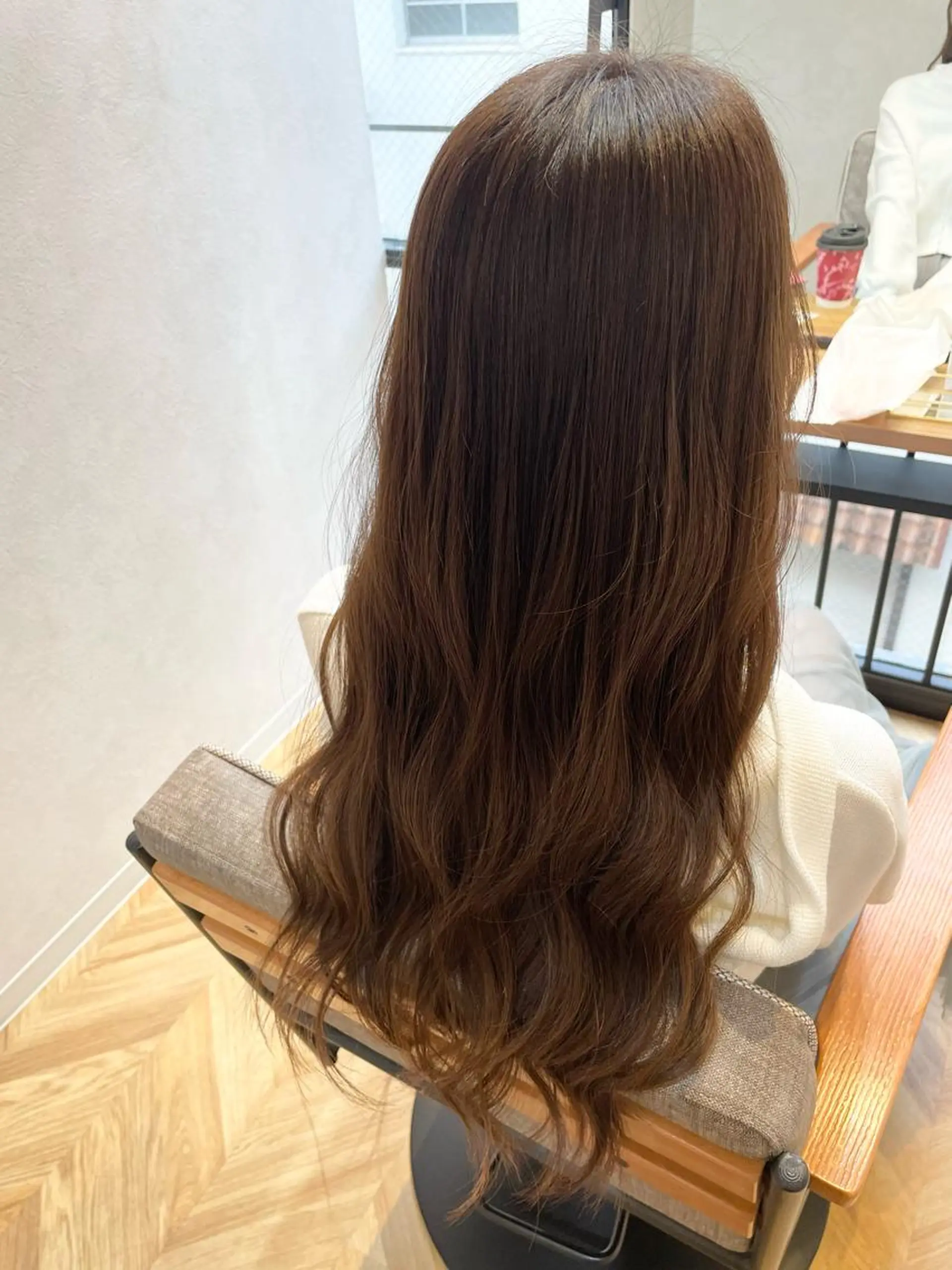 ロング ミストバング ボブ ハイライト 髪質改善 韓国風ヘア ヘアカラー トリートメント newi宮崎 akioのヘアスタイル
