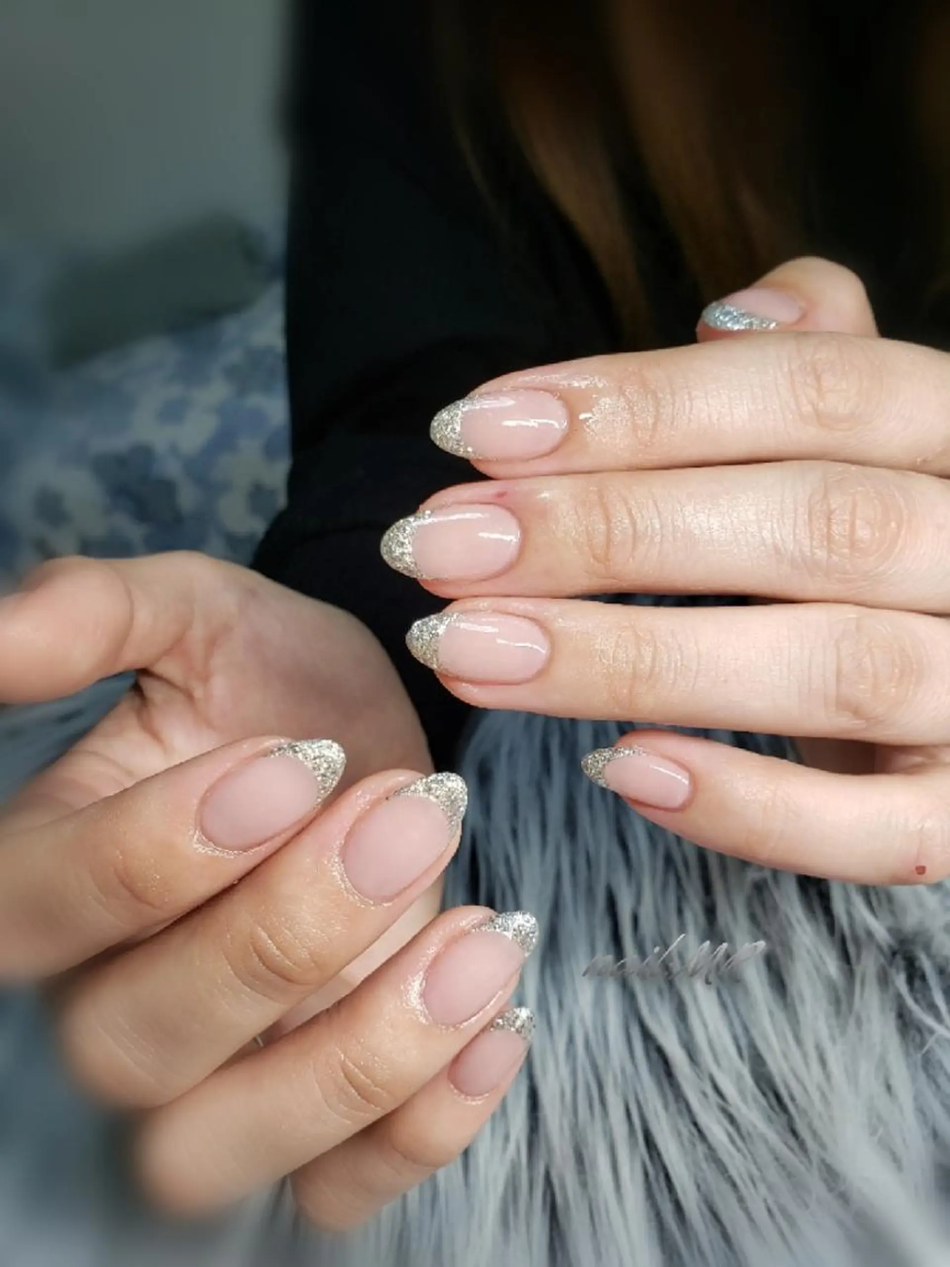 ネイル フレンチネイル ジェルネイル ラメ(グリッター) オフィスネイル パラジェル ハンドネイル Nail salon Coco所属・Nail salon Coco【溝の口駅】のネイルデザイン