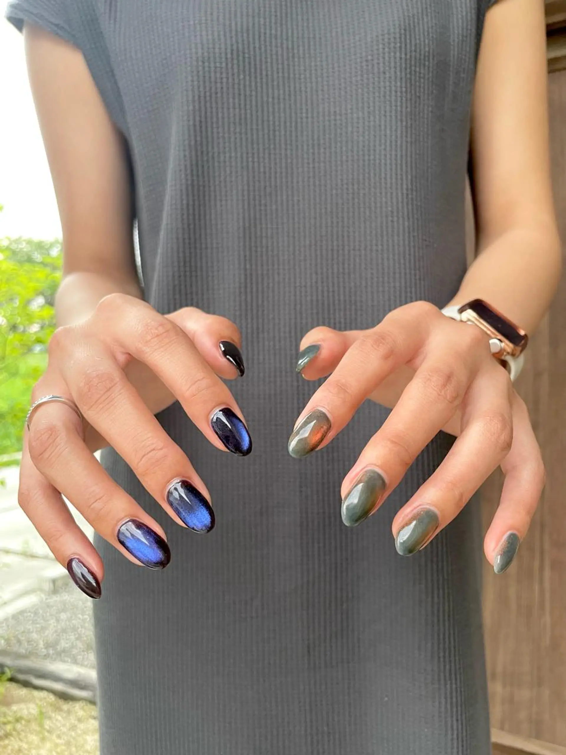 ネイル フットネイル ジェルネイル 韓国ネイル マグネットネイル ニュアンスネイル ハンドネイル フットネイル 甲府市徳行 🧸prunelleのネイルデザイン