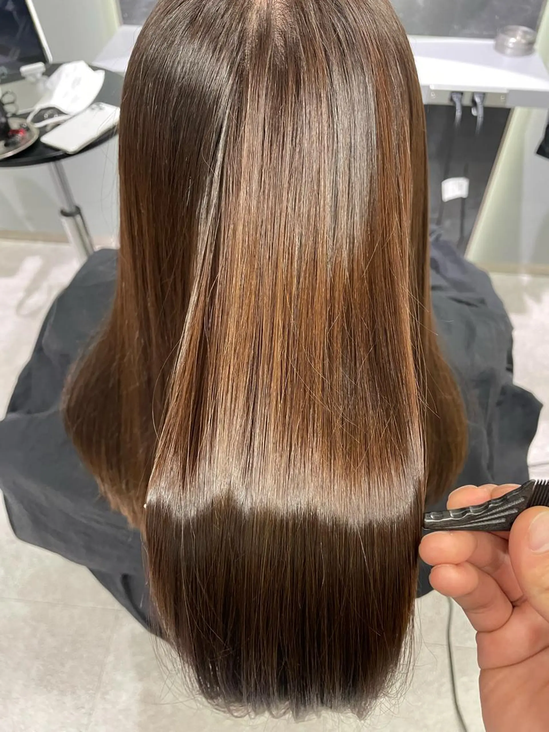 ロング 伸ばしかけ 縮毛矯正 トリートメント カット 縮毛矯正 トリートメント luff銀座所属・髪質改善艶髪特化 二瓶 海人のヘアスタイル