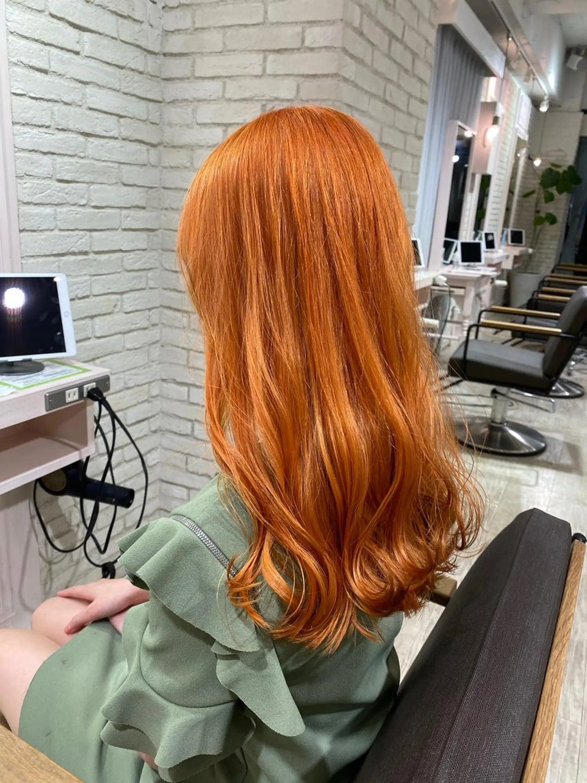 セミロング カラー オレンジ 韓国風ヘア 渋谷/ボブ×髪質改善 輝来のヘアスタイル