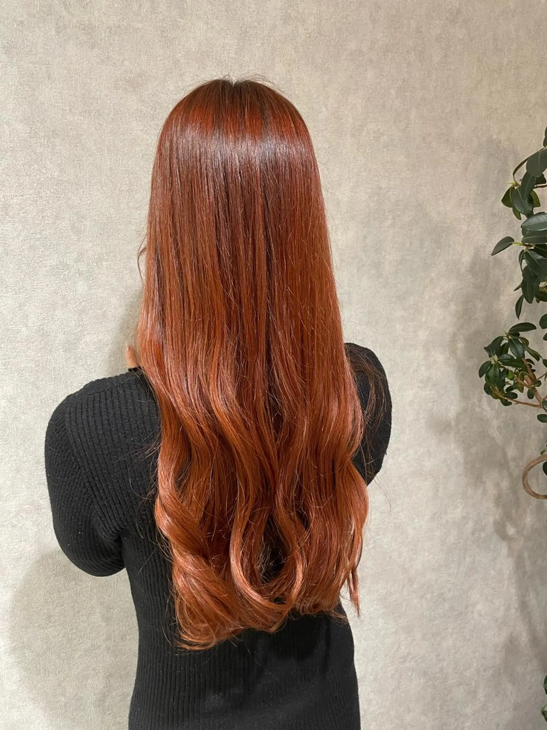 ロング カラー ブラウンカラー オレンジ オレンジピンク ピンクカラー ピンクブラウン ミツキ/ 透明感カラー/セットのヘアスタイル