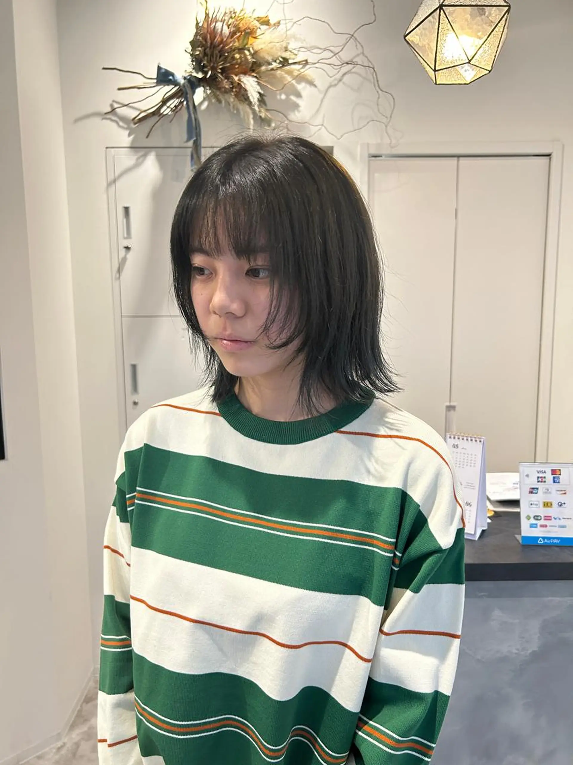 ミディアム カラー 顔周りカット 河野いずみ レイヤー/ボブ 🤍のヘアスタイル