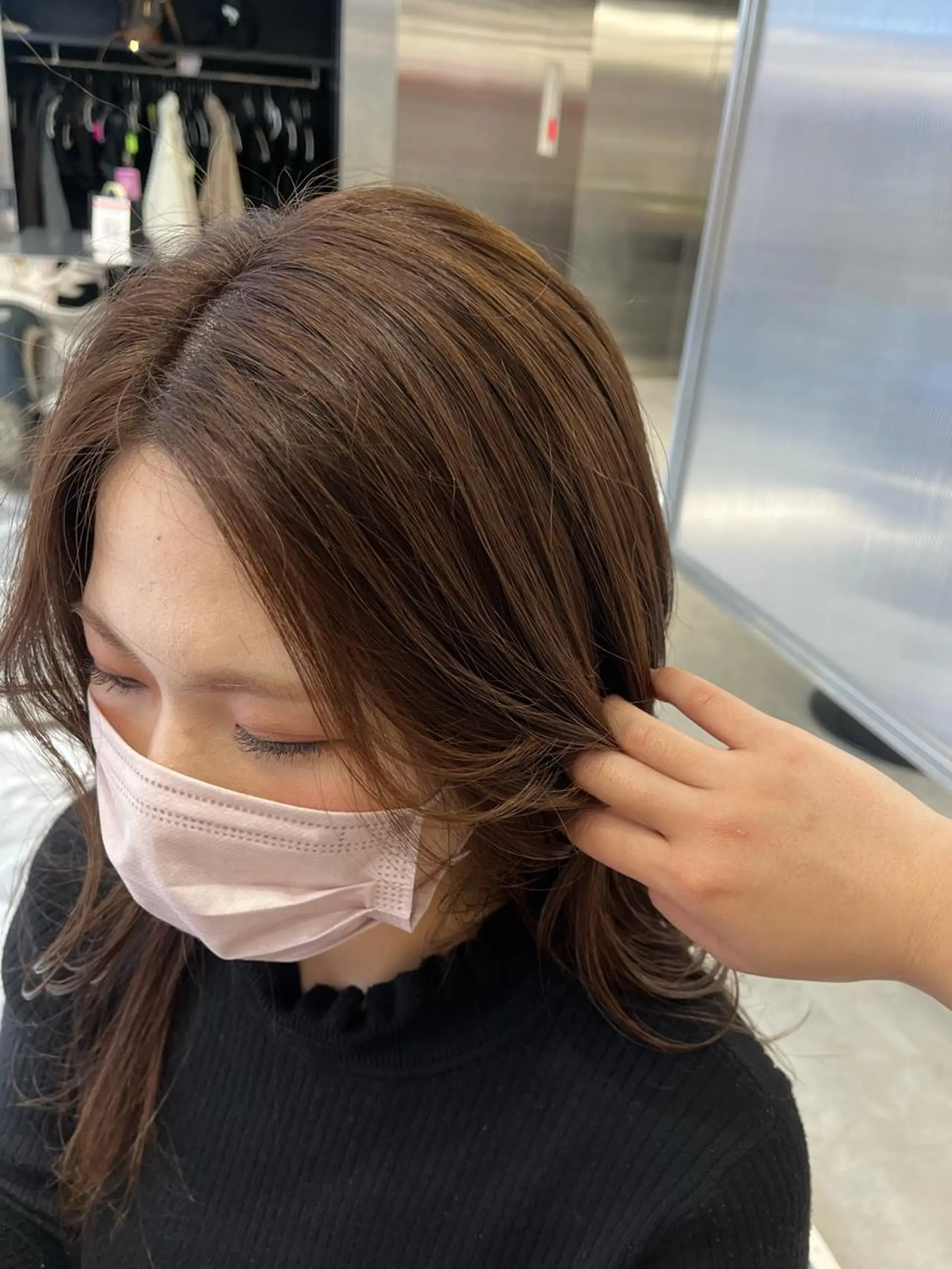 セミロング カラー パーマ 顔まわりレイヤー ハッシュカット 韓国風ヘア レイヤーカット カット ヘアセット mai🤍縮毛酸性ス トレート/アイリストのヘアスタイル