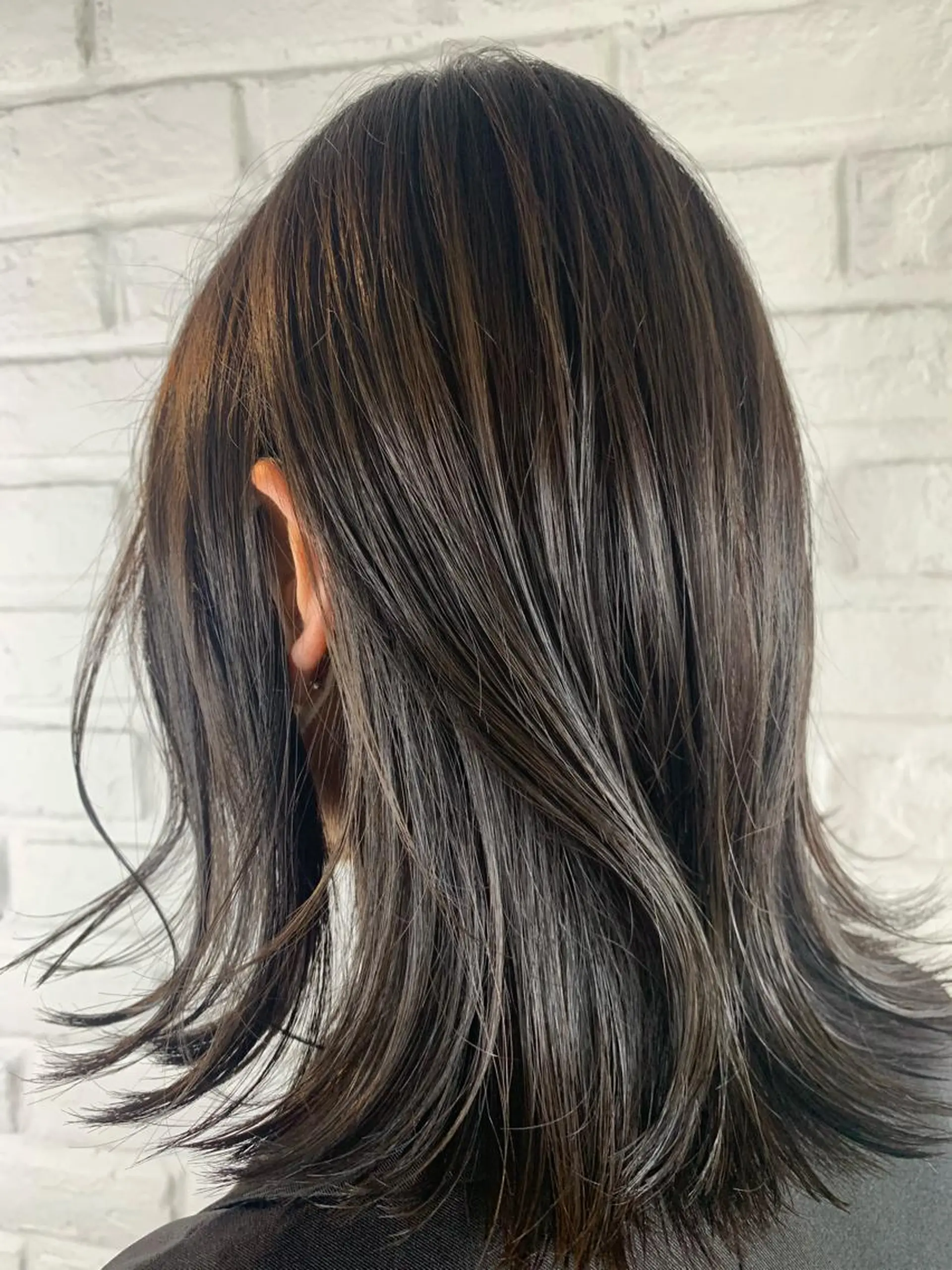 ミディアム カラー カット トリートメント 小顔カット/ 韓国レイヤー/真結のヘアスタイル