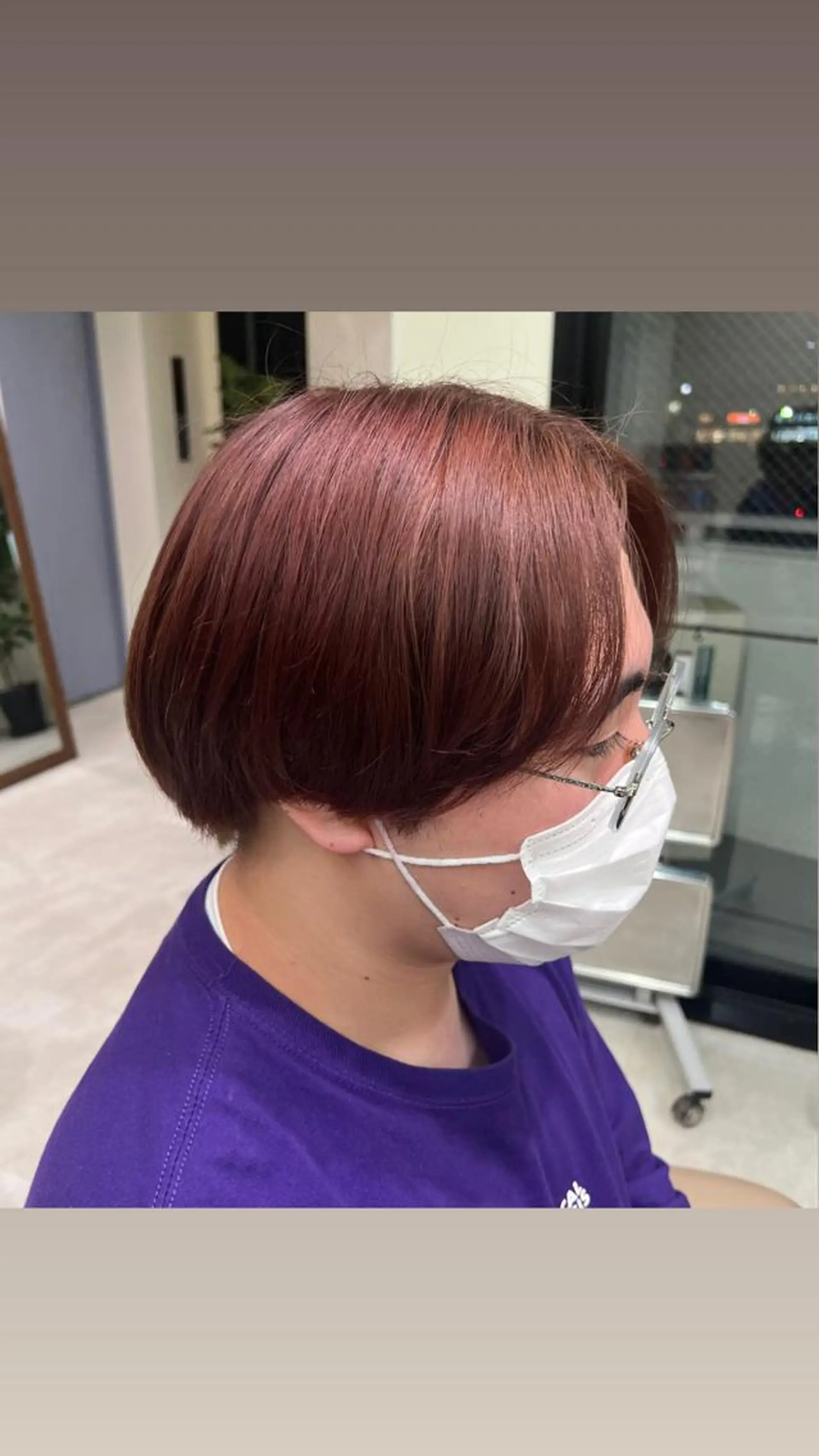 ショート カラー メンズ レッドカラー バイオレットカラー 茅ヶ崎パーマ特化/ スパイラル/ハルキのヘアスタイル