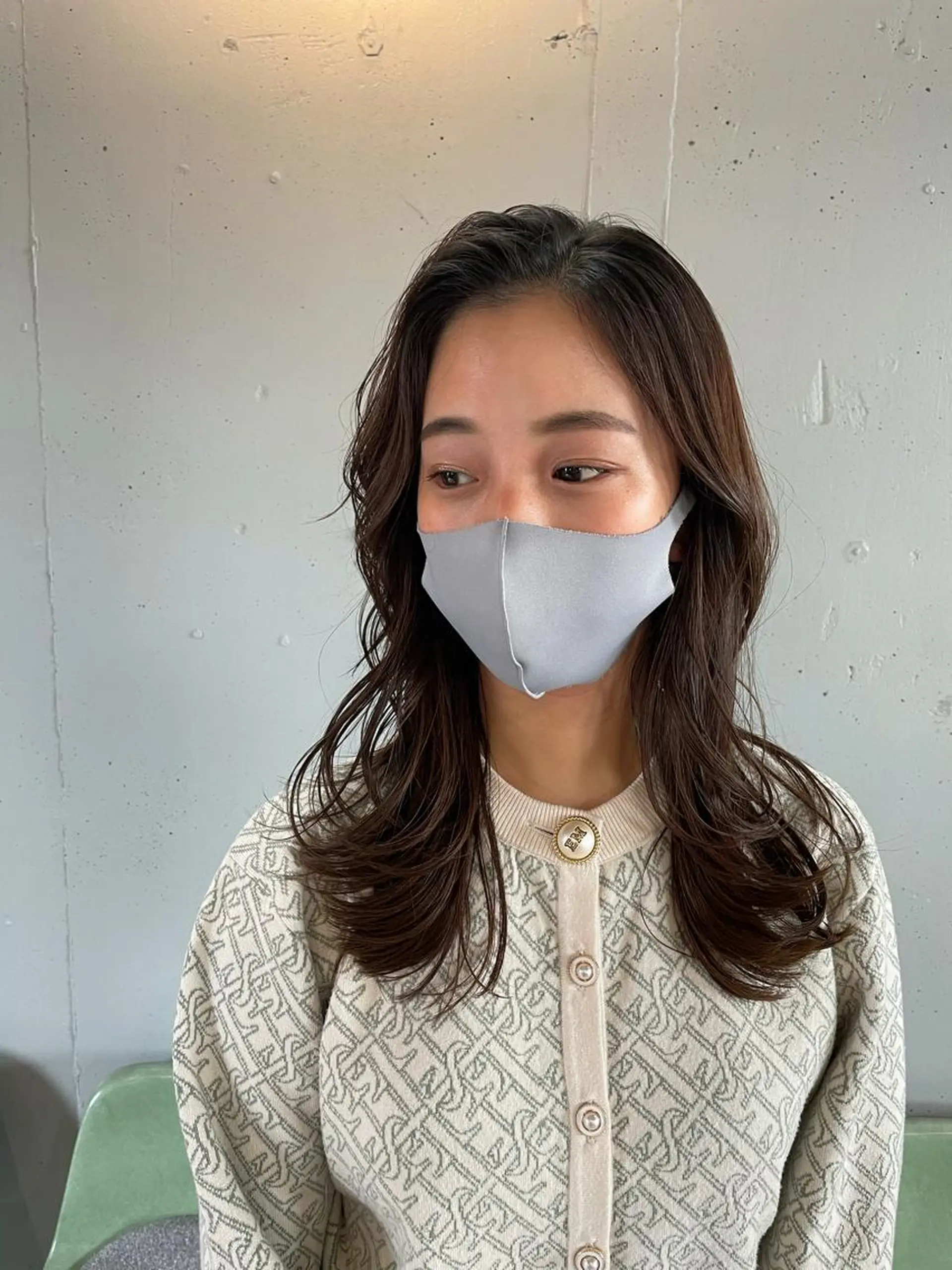 セミロング 韓国風ヘア レイヤーカット カット 🍀アレンジ簡単ヘア ☘️石田万里奈🍀のヘアスタイル