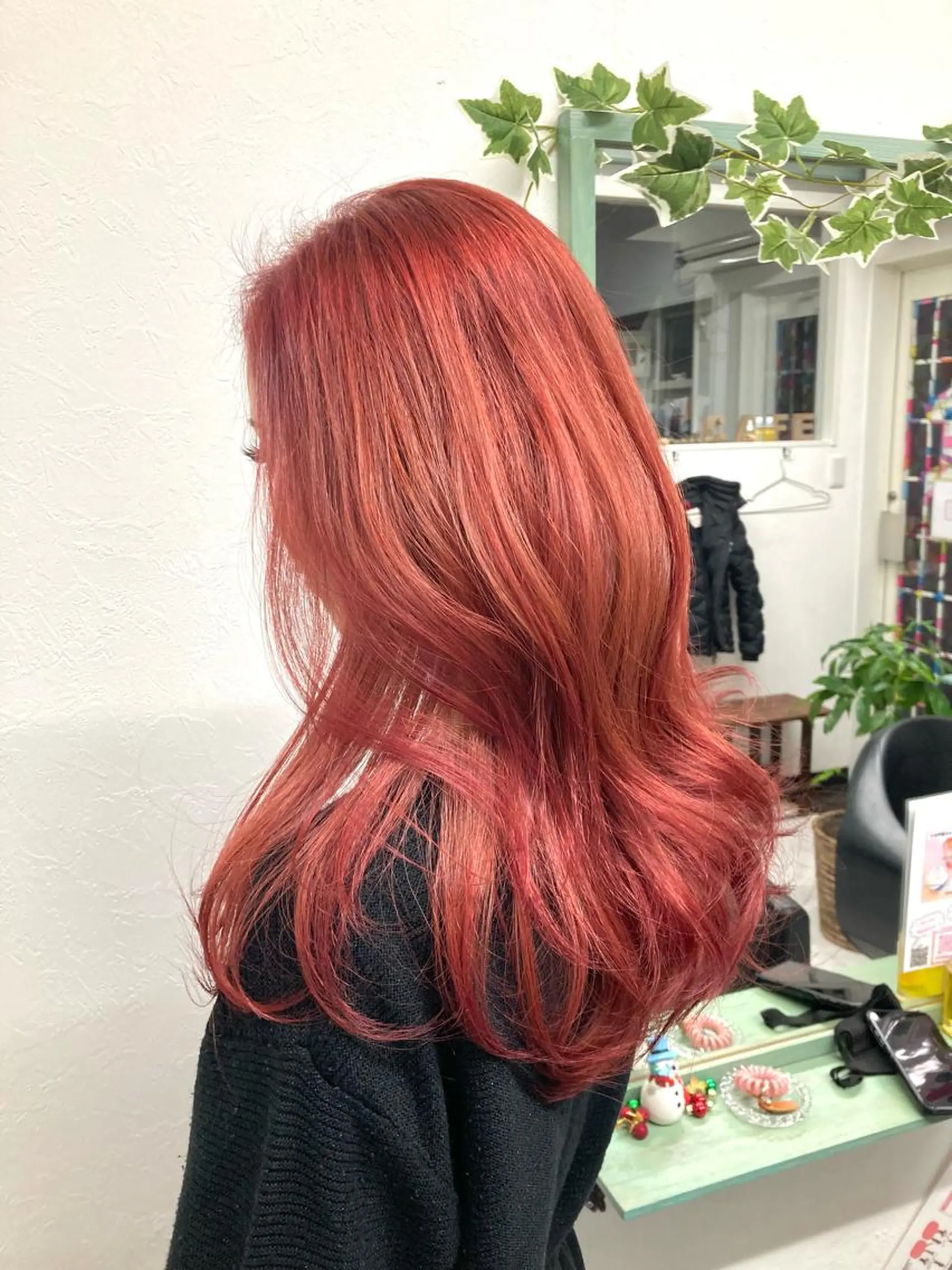 ロング カラー パーマ ヘアアレンジ ダブルカラー レッドカラー 髪質改善✧︎カラー 💎AIM【アイム】のヘアスタイル