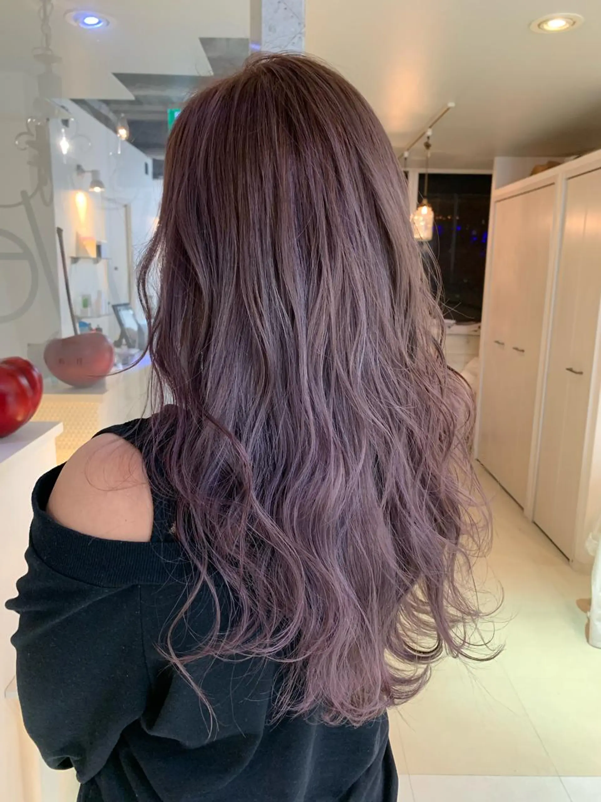 ロング カラー アッシュ ラベンダーカラー ラベンダーアッシュ 渡辺 健太のヘアスタイル