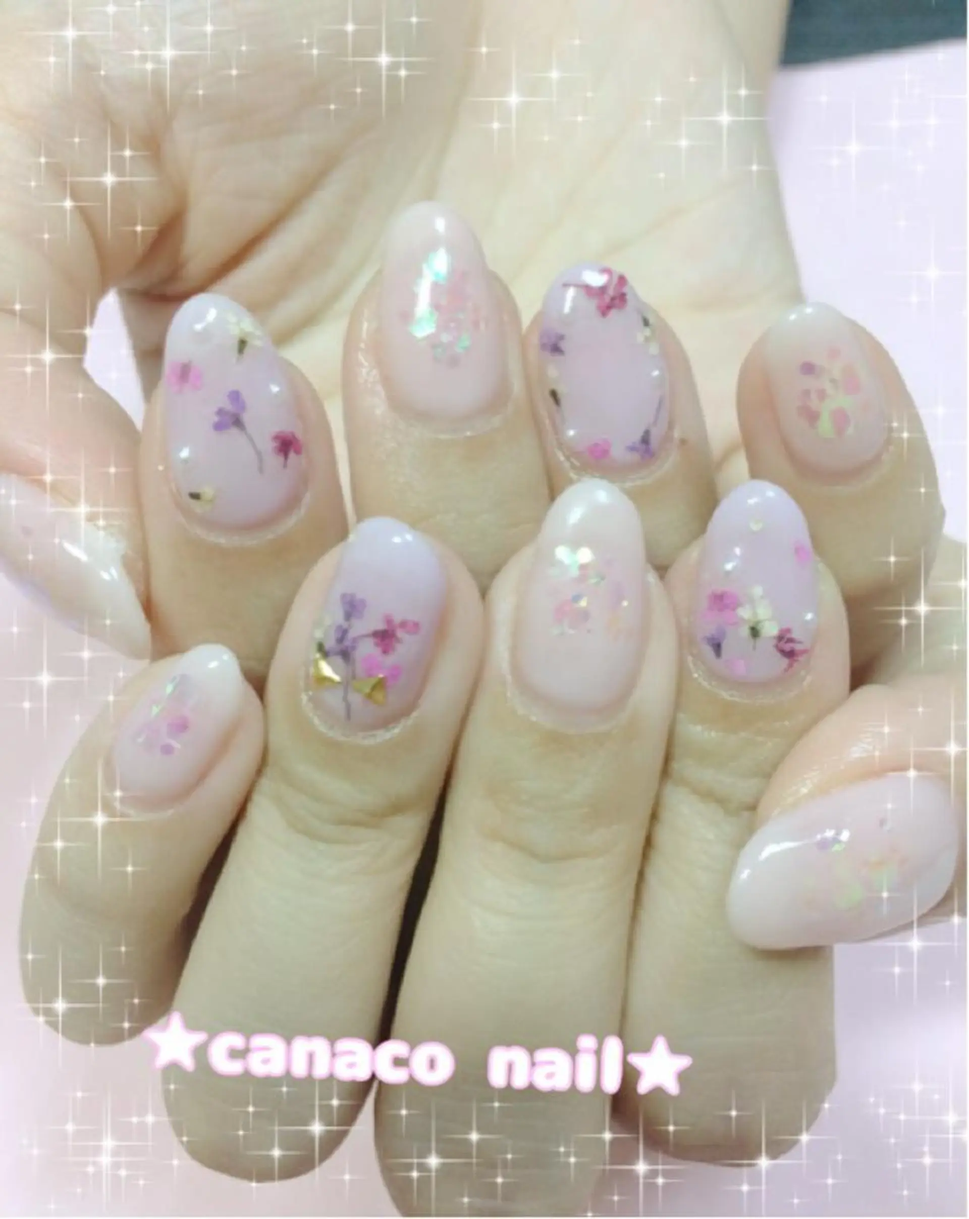 ネイル フラワーネイル ハンドネイル ハンドケア ベテランネイル cnc  nailのネイルデザイン