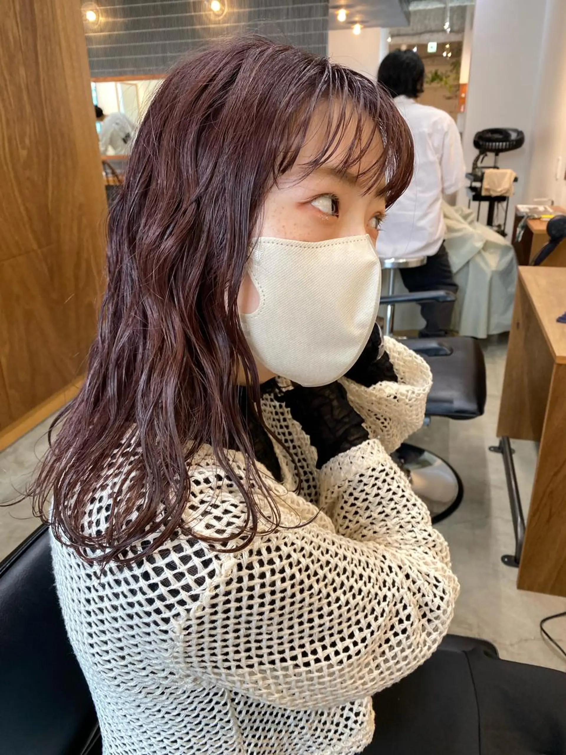 ミディアム カラー ラベンダーカラー ピンクカラー ピンクラベンダー 砂原 ひよりのヘアスタイル