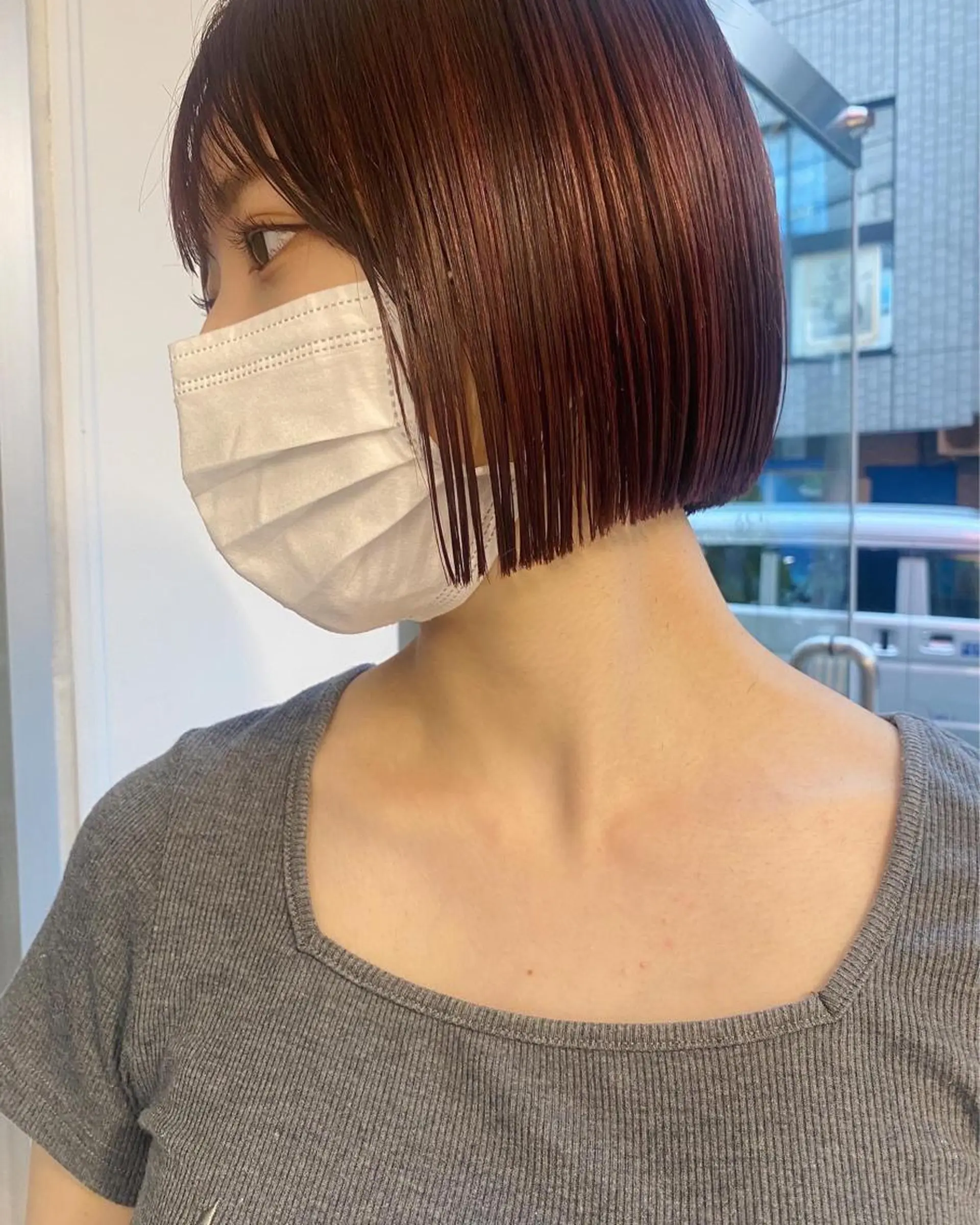 ショート カラー カット ヘアカラー トリートメント センターパート/ 暖色カラーayuのヘアスタイル