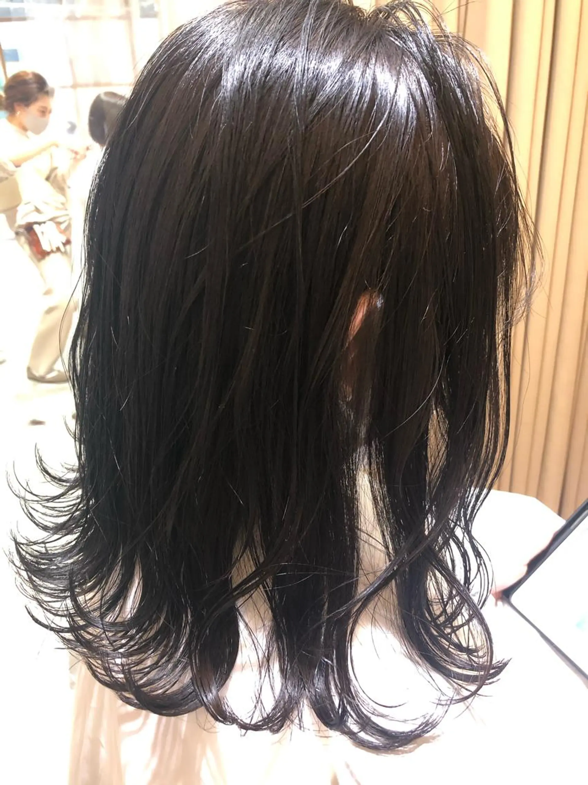 セミロング カラー ブラウンカラー ダークブラウン 田辺 黎花のヘアスタイル