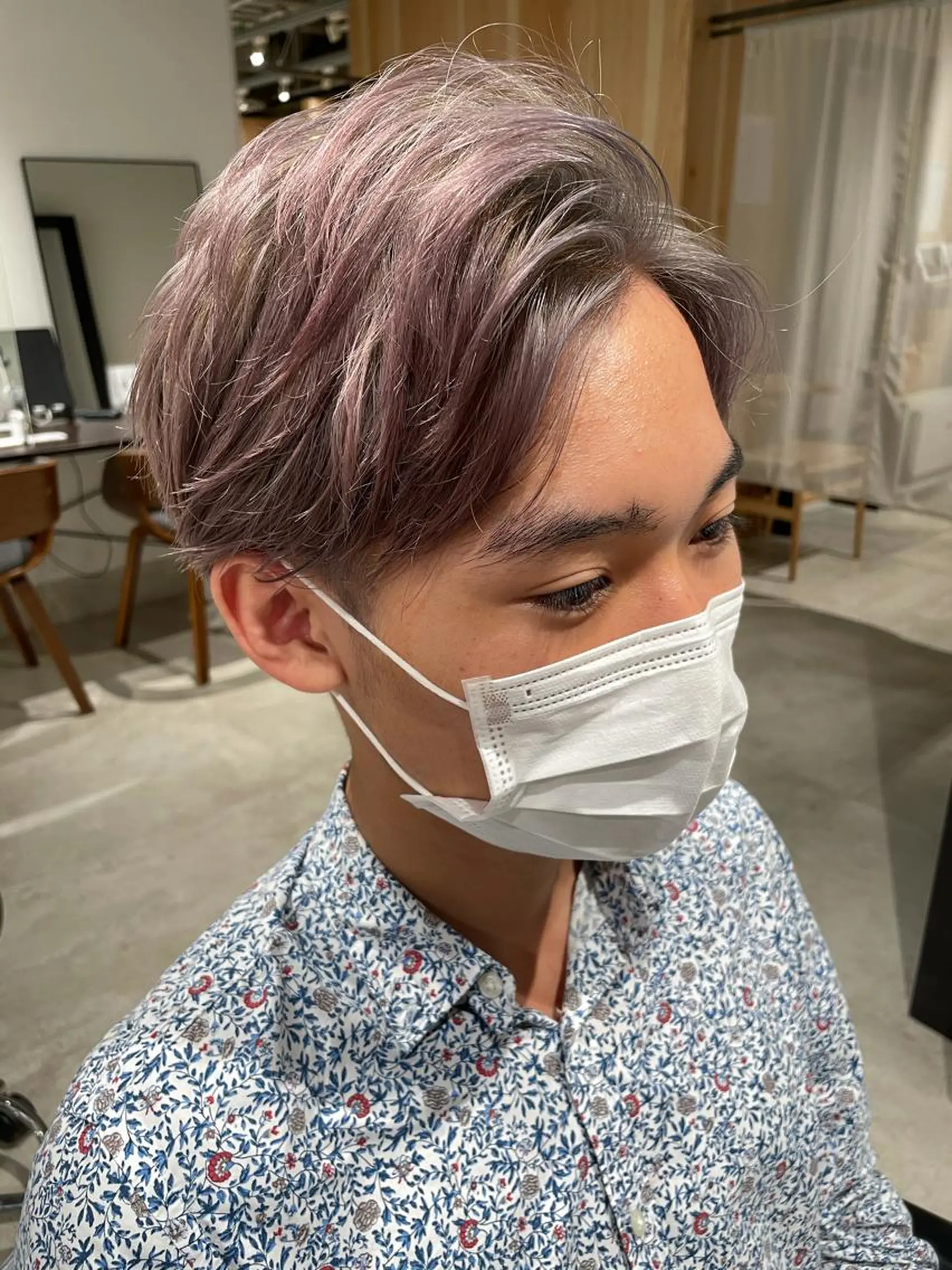 ショート カラー パーマ ヘアアレンジ メンズ パーソナルカラー合わ せたカラー🤍なつみのヘアスタイル