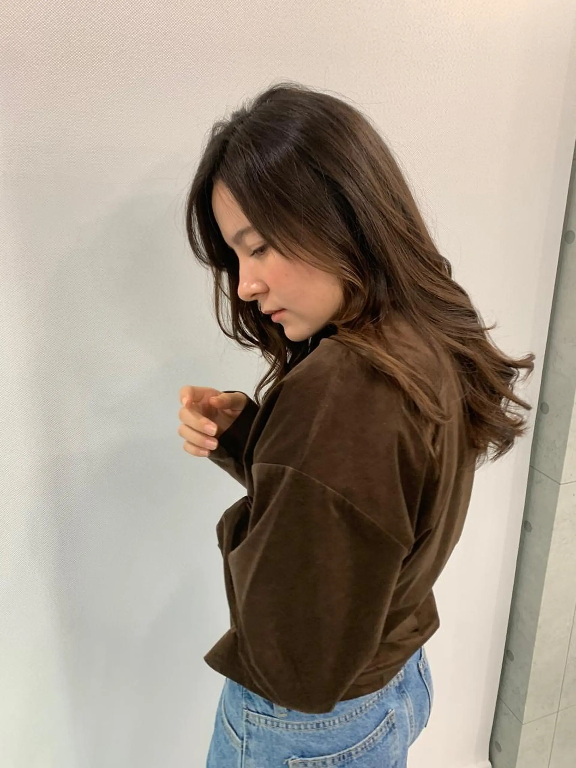 ミディアム ハイライト 髪質改善 小顔カット Endearing 銀座/レイヤーカットのヘアスタイル