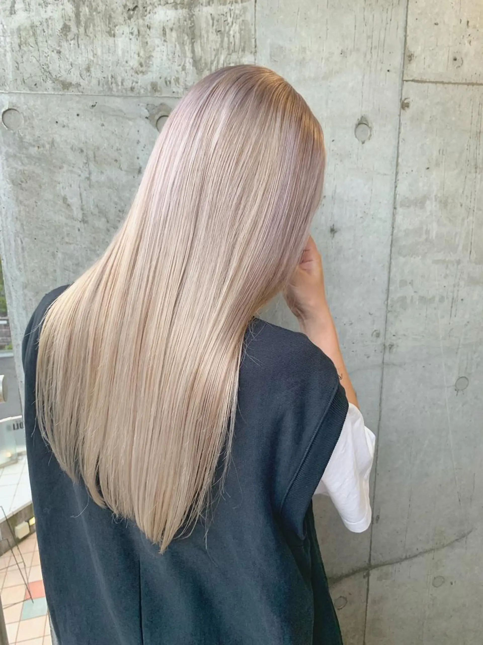 ロング カット ヘアカラー ハイトーンNo.1✨ パーマ✨イマイタツヤのヘアスタイル