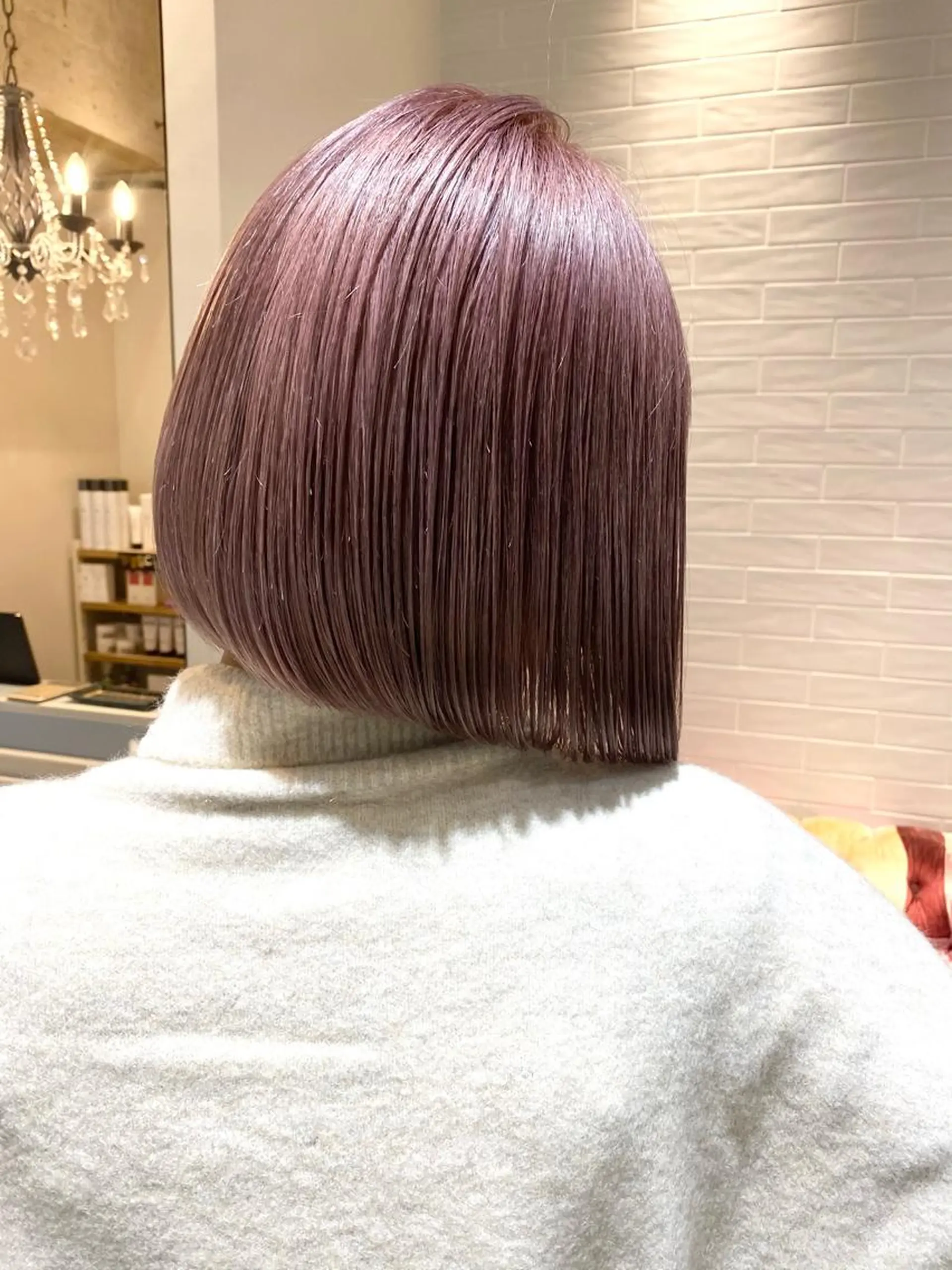 セミロング カラー ヘアアレンジ ピンクカラー ボブ カット ヘアカラー トリートメント ヘアセット TOPSTYLIST 🇬🇧JIMMYのヘアスタイル