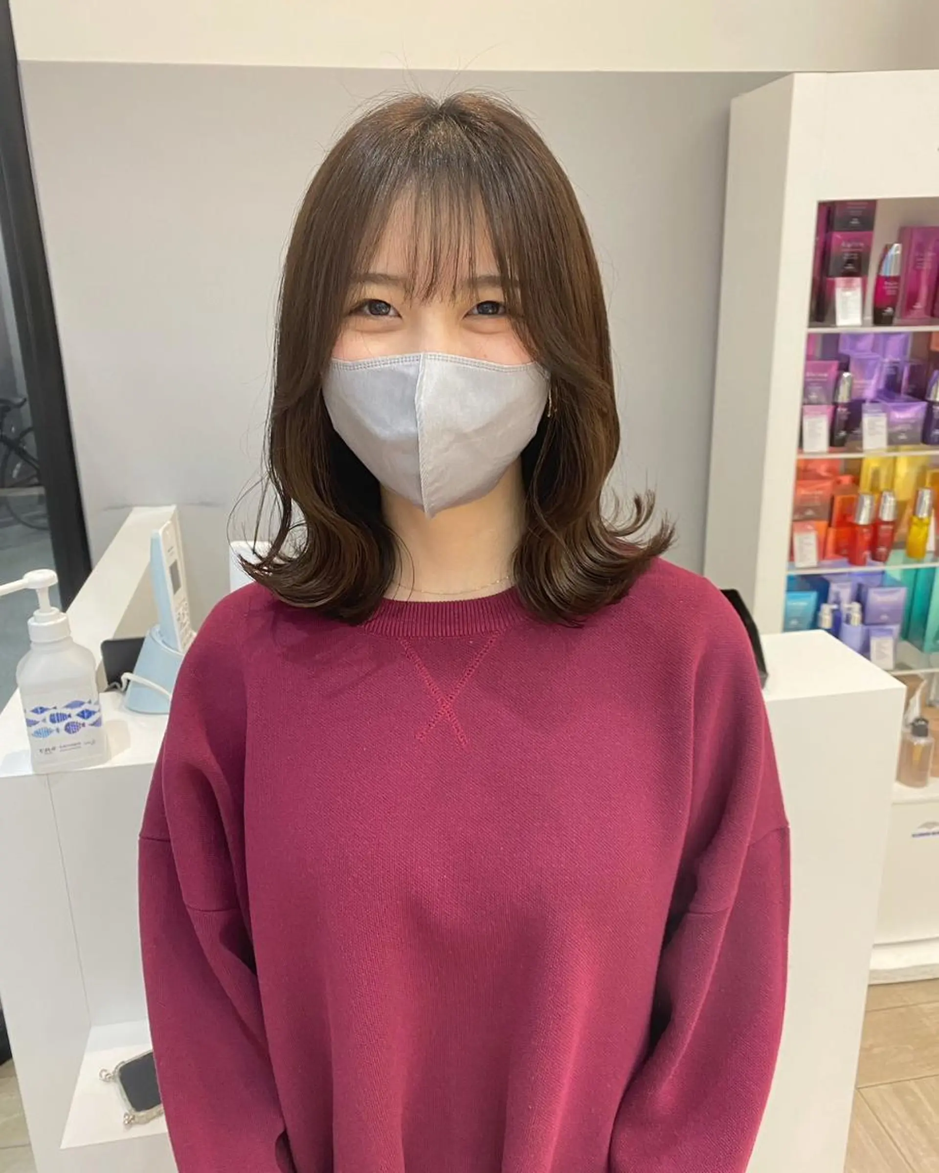 ミディアム カラー アディクシーカラー ベージュカラー ブリーチ 透明感カラー グレージュ カット ヘアカラー トリートメント N° anfeel 渋谷🪞🫧のヘアスタイル