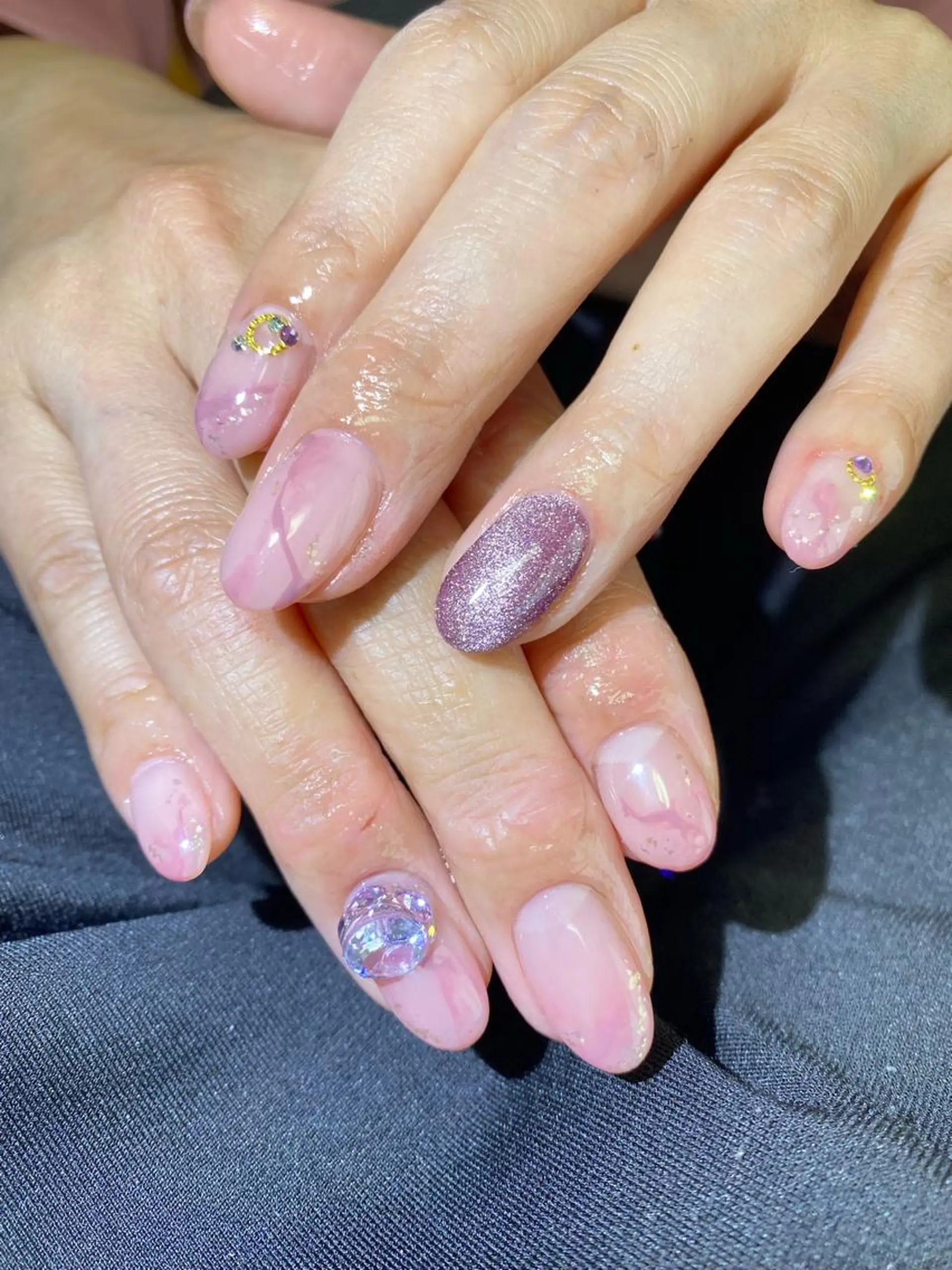 ネイル マグネットネイル ニュアンスネイル ピンク ピンクベージュ will 有希のネイルデザイン