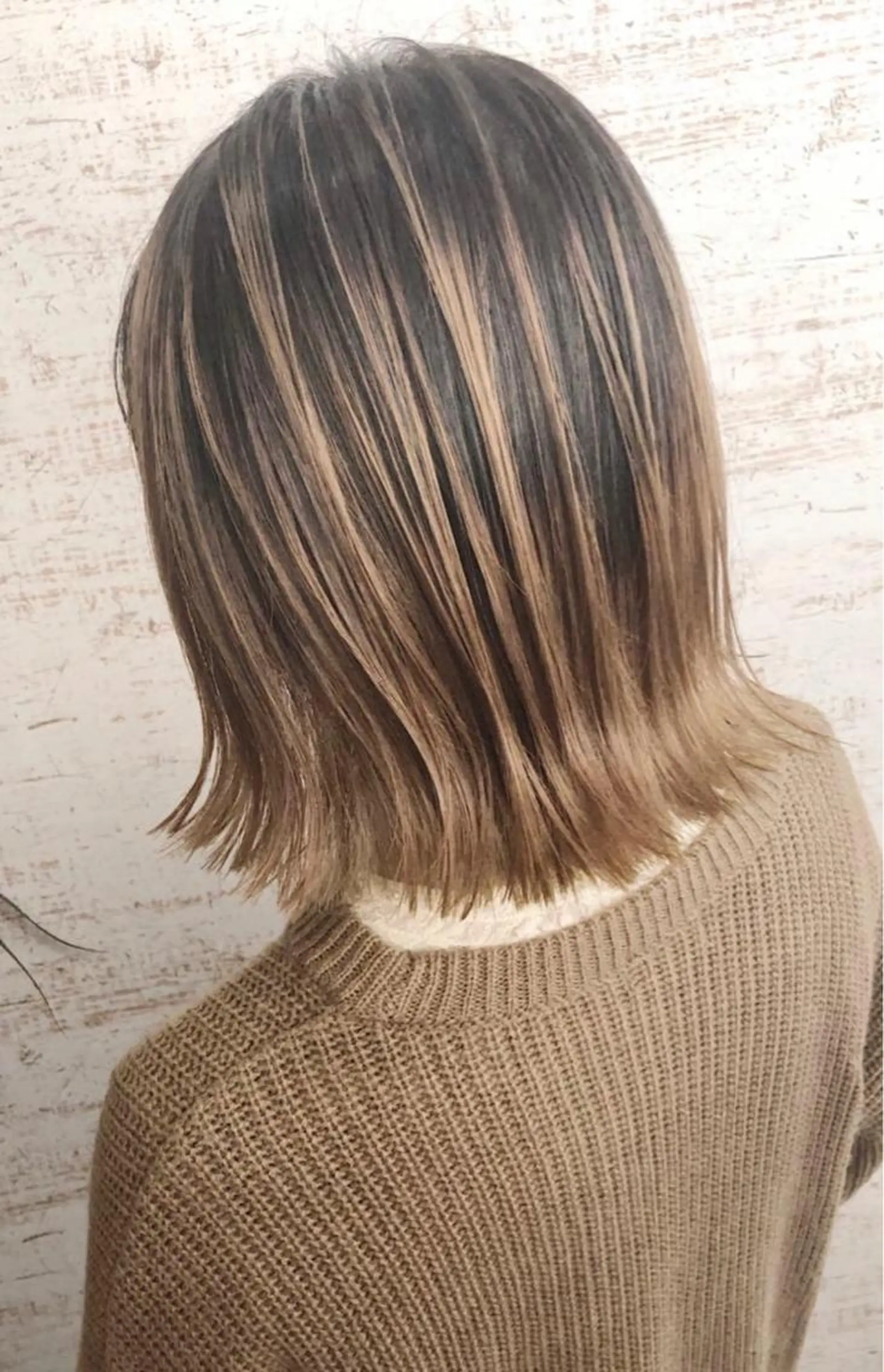 ミディアム カラー バレイヤージュ ブリーチ ブラウンカラー マロンブラウン レイヤーカット ケアブリーチ /髪質 改善/古橋圭史郎のヘアスタイル