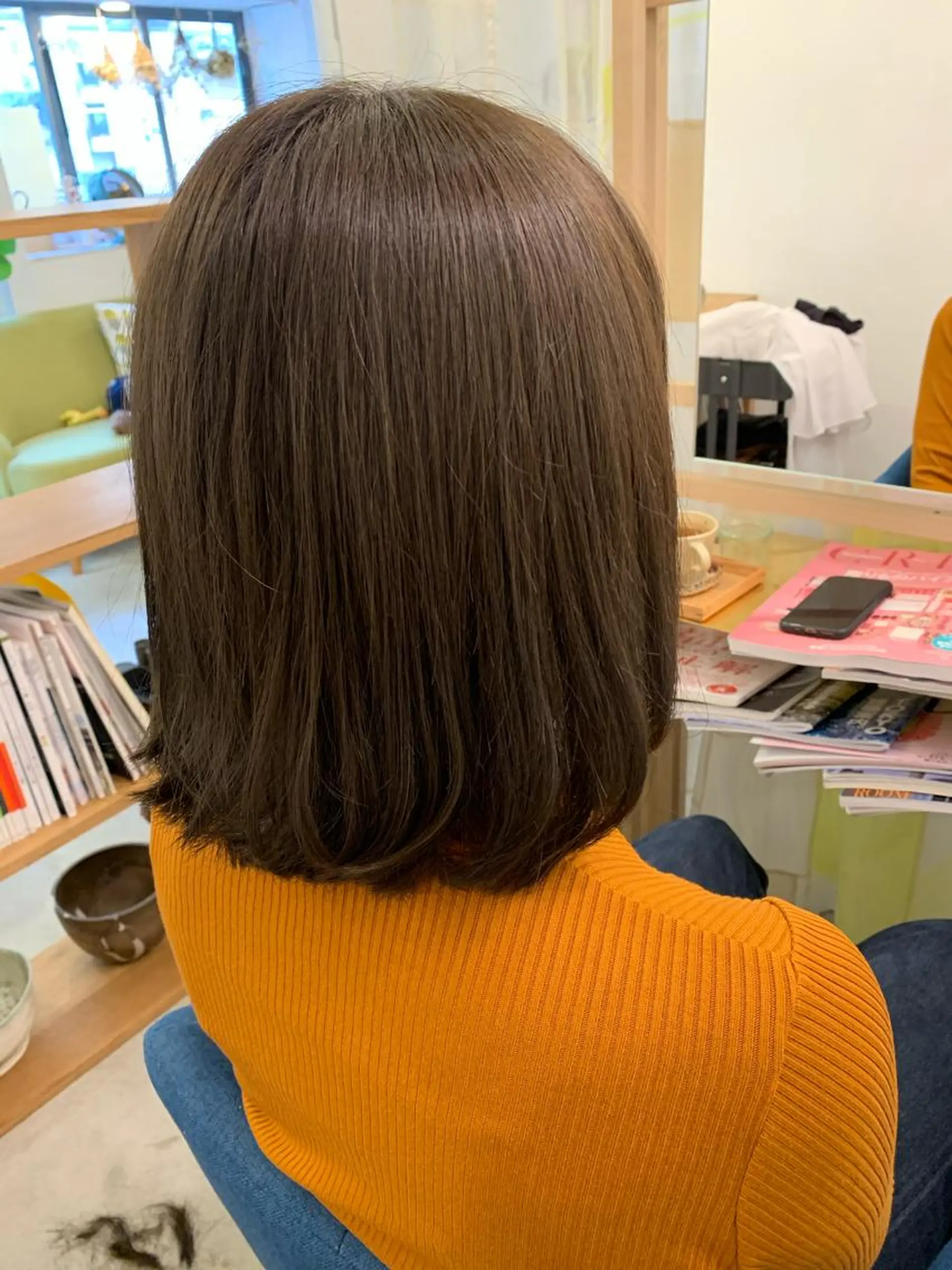 セミロング カラー 【髪質改善】【美髪】 【ツヤ髪】ほしのちりのヘアスタイル