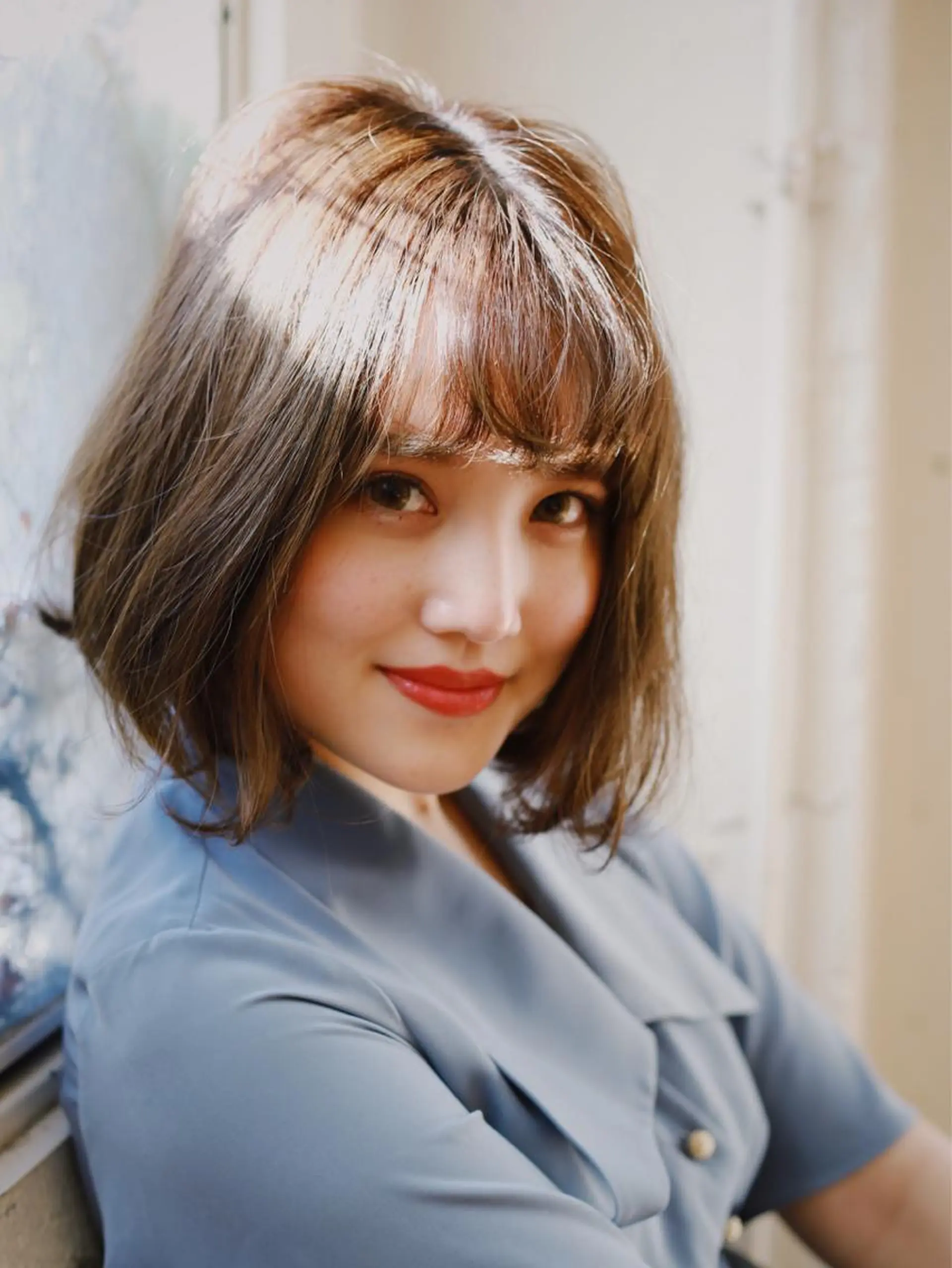 ミディアム カラー ボブ アンブレラカラー💫 フェイスフレーミングのヘアスタイル