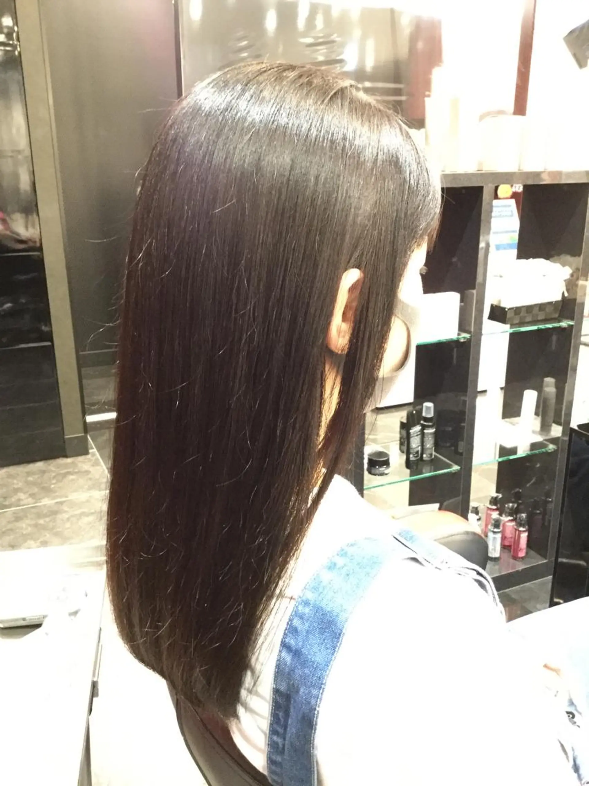 セミロング パーマ 縮毛矯正 Annon プライベートサロンのヘアスタイル