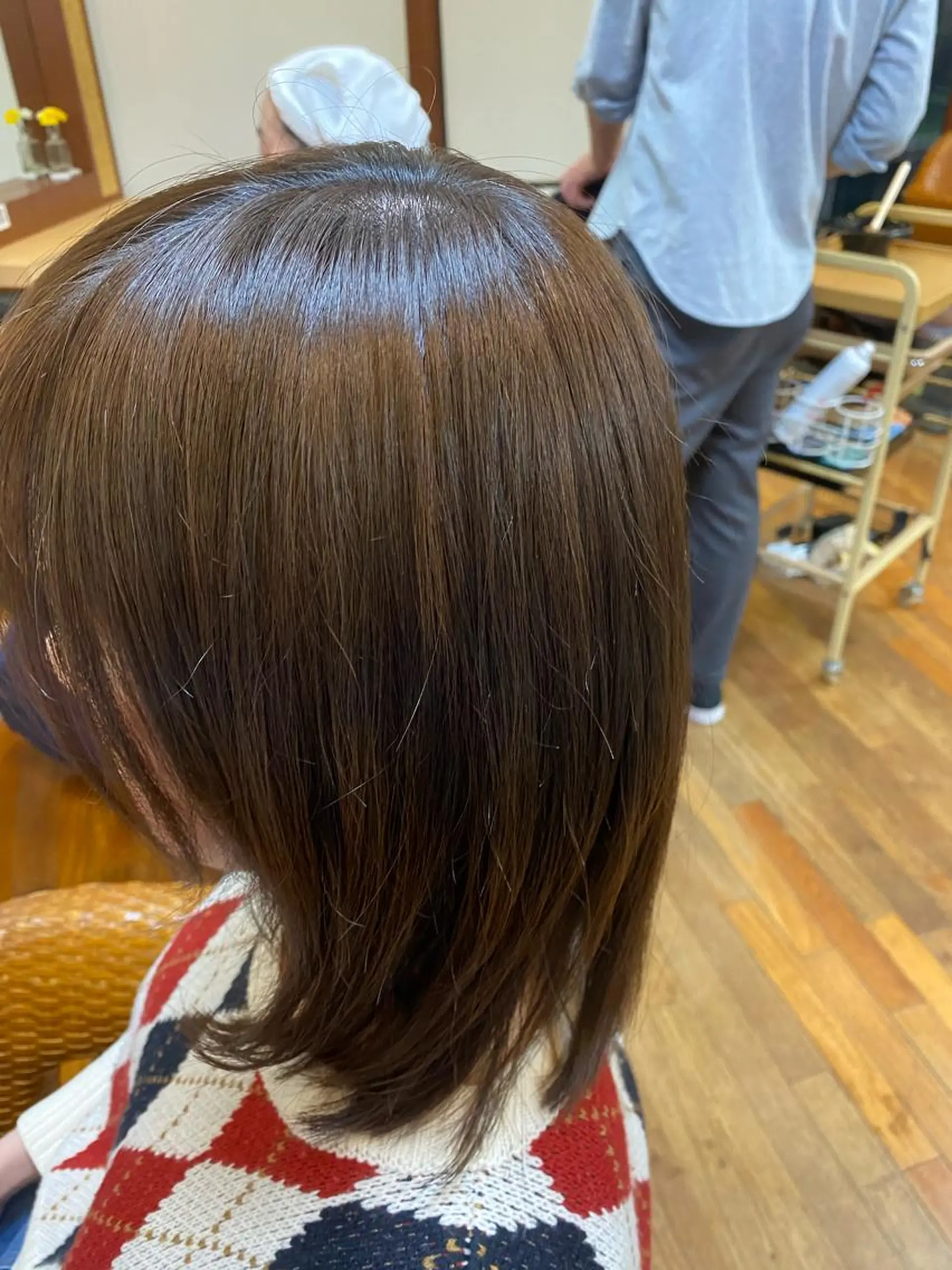 ミディアム ヘアカラー トリートメント 髪質改善/艶カラー 塩野成一のヘアスタイル