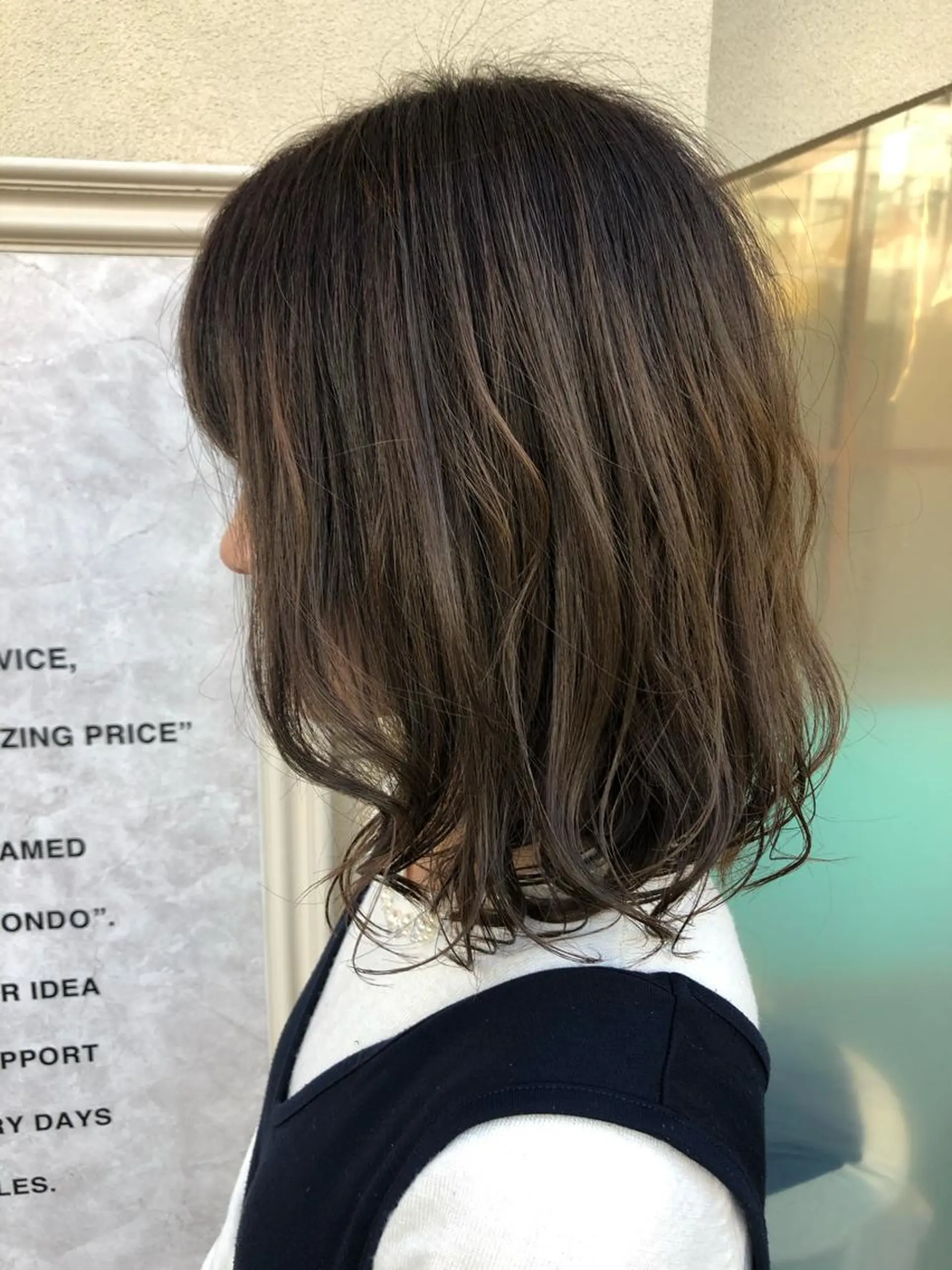ミディアム レイヤー/韓国/ボブ 縮毛矯正/畠中ケントのヘアスタイル