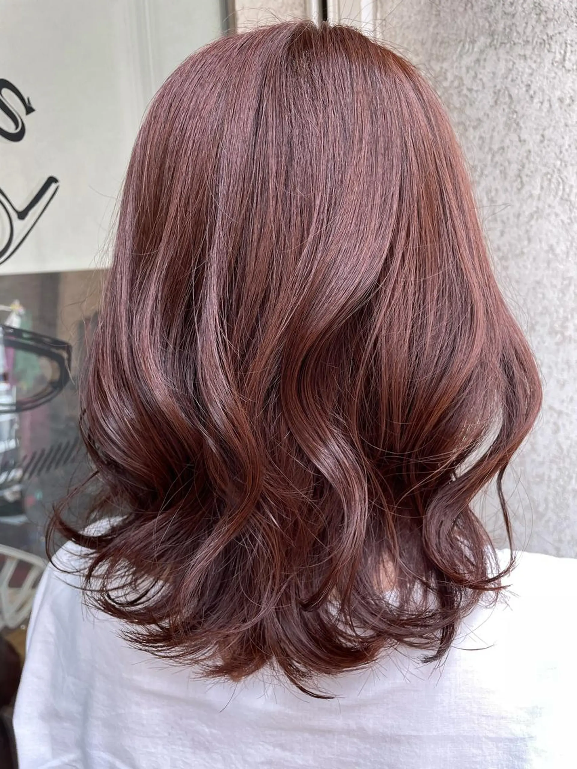 ミディアム カラー オレンジ ピンクカラー カット ヘアカラー トリートメント CoCooN 店長 さのえみのヘアスタイル