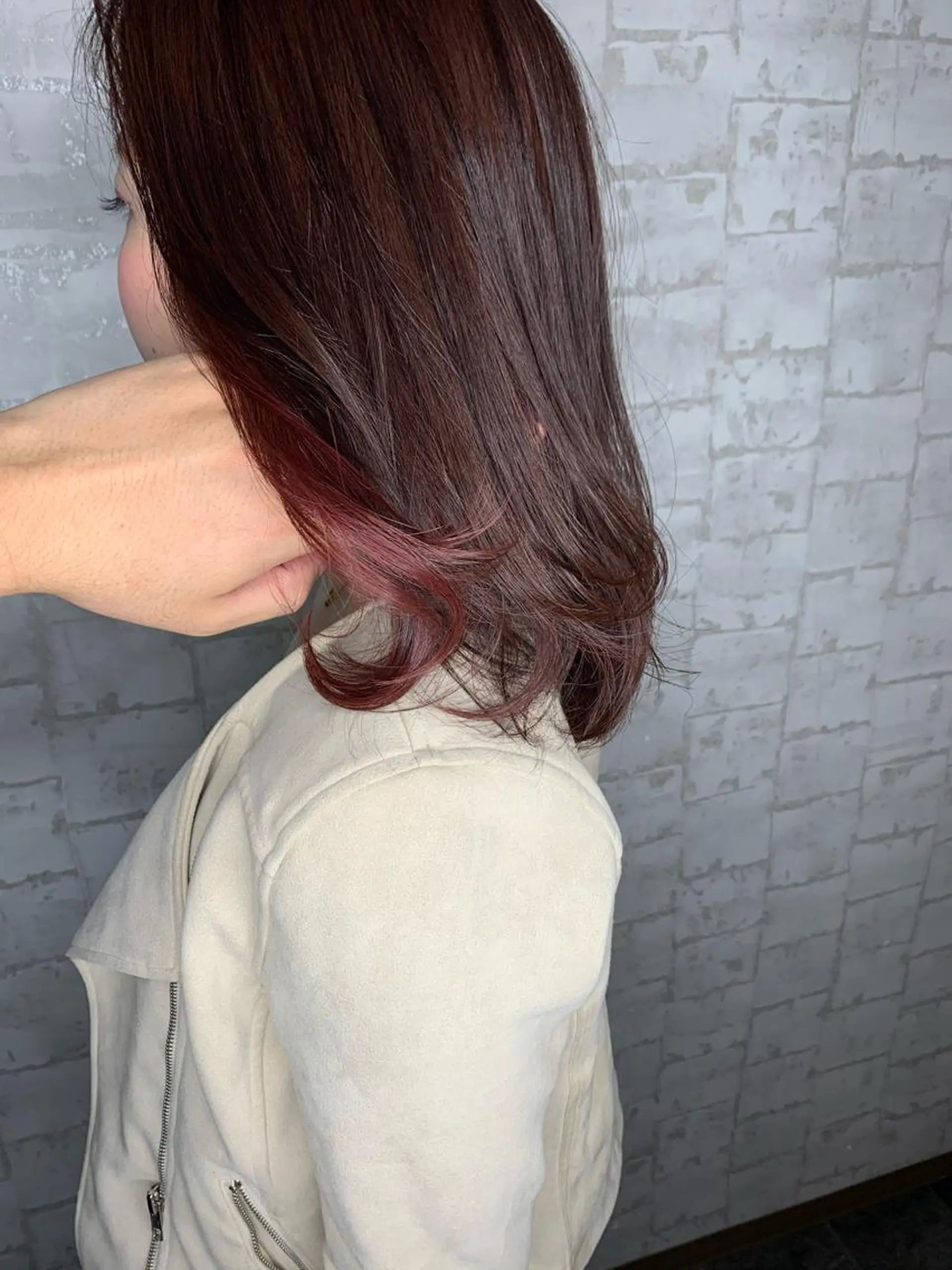 セミロング カラー 船津武俊 フナツタケトシのヘアスタイル