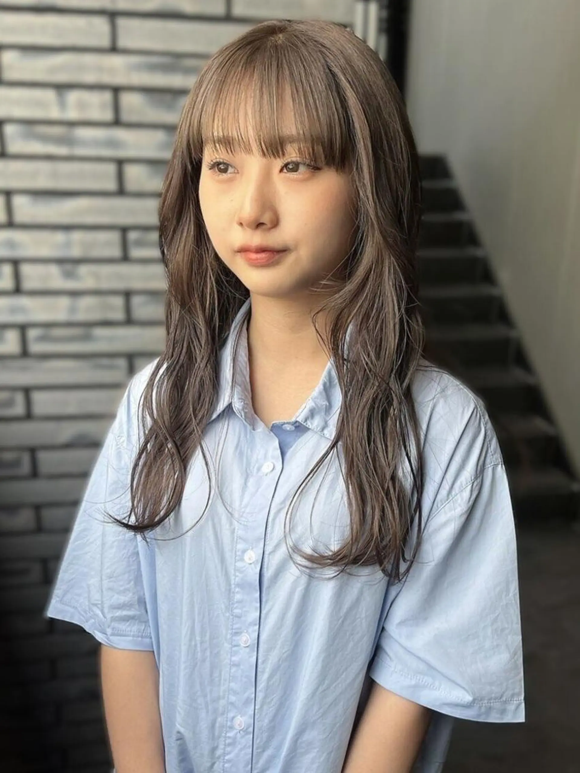 ロング カラー 透明感カラー loty すずなのヘアスタイル