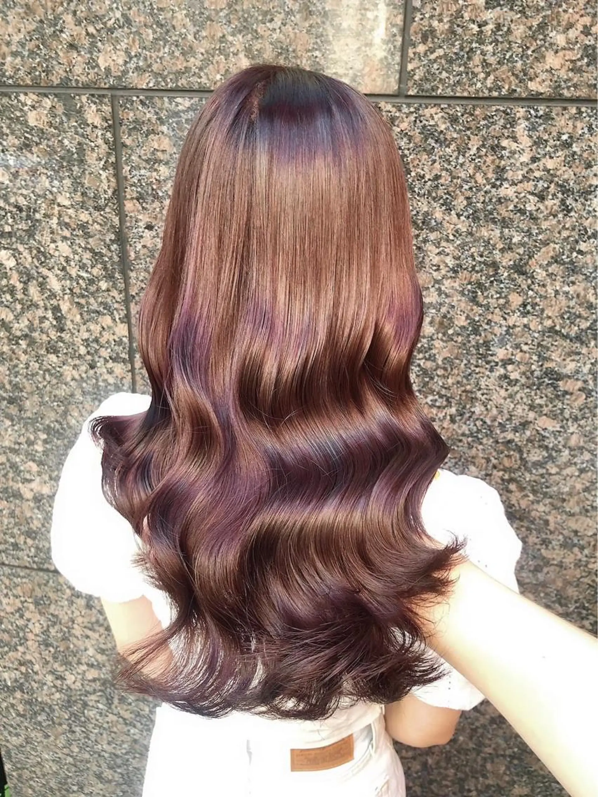 ロング カット 縮毛矯正 トリートメント レイヤー🤍 ベージュ🤍 聖奈のヘアスタイル