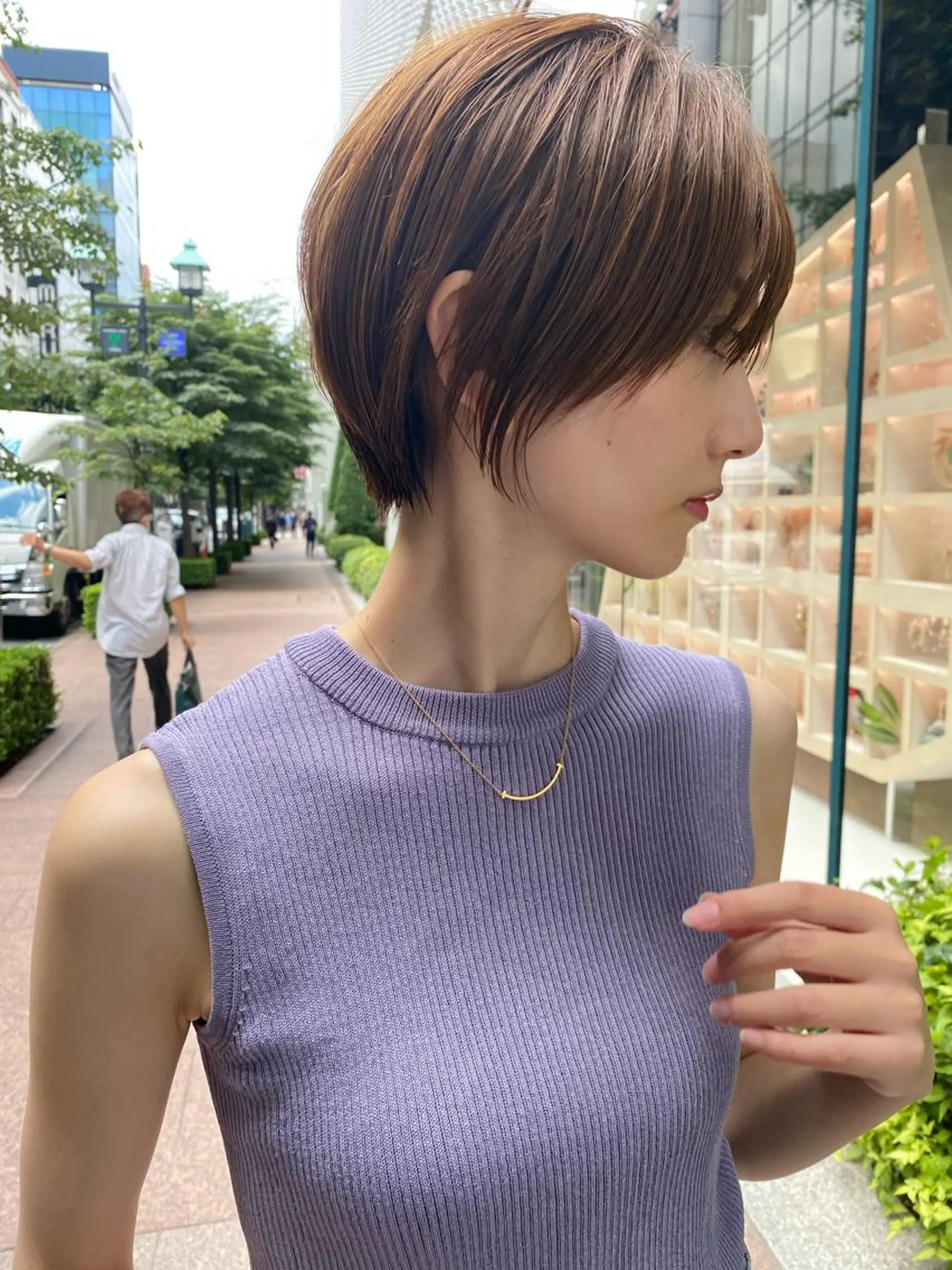 ショート カラー ショートヘア 艶感カラー/縮毛矯正 髪質改善/三ツ木一生のヘアスタイル