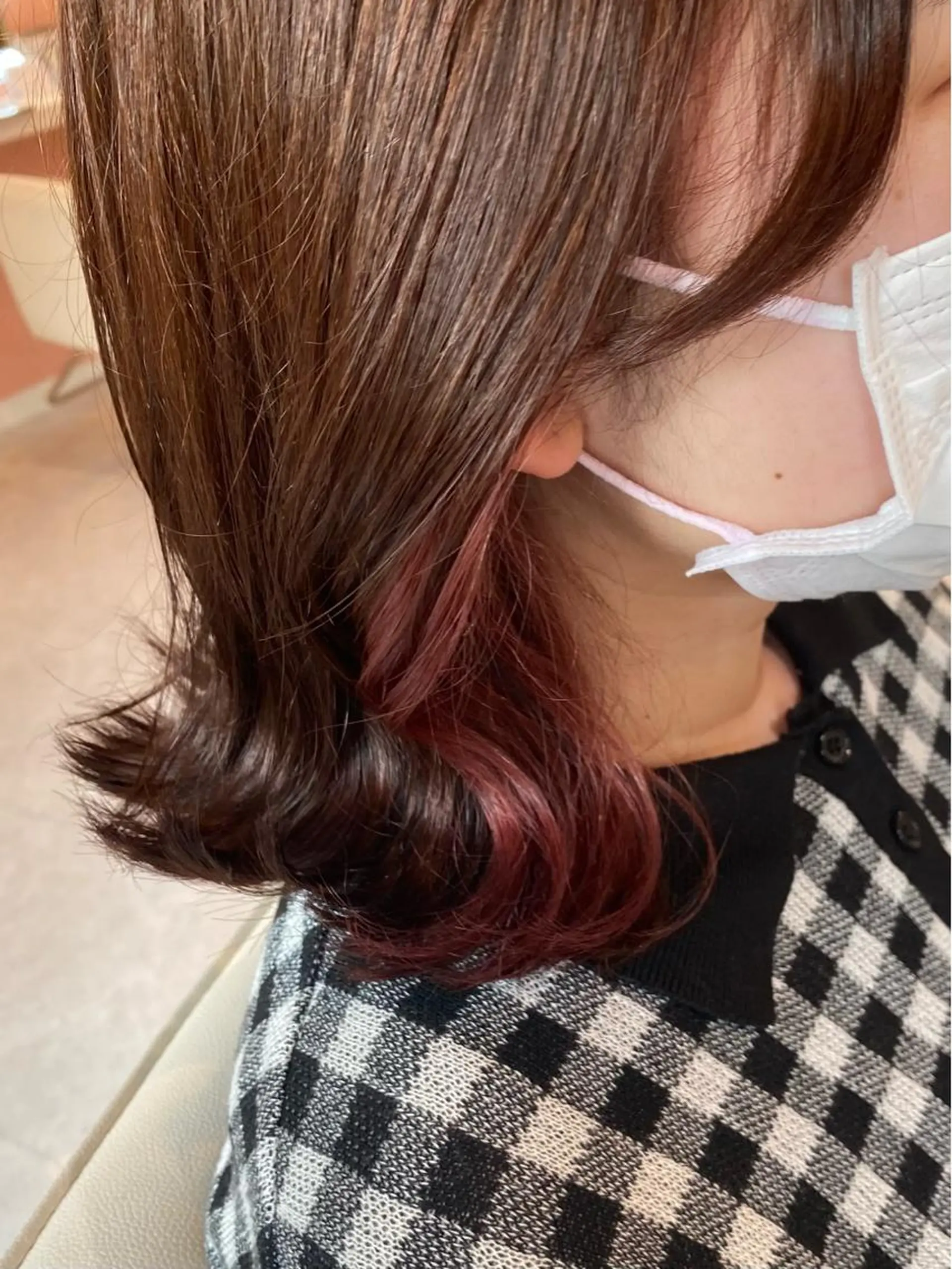 ミディアム カラー ヘアカラー 梛木 唯のヘアスタイル