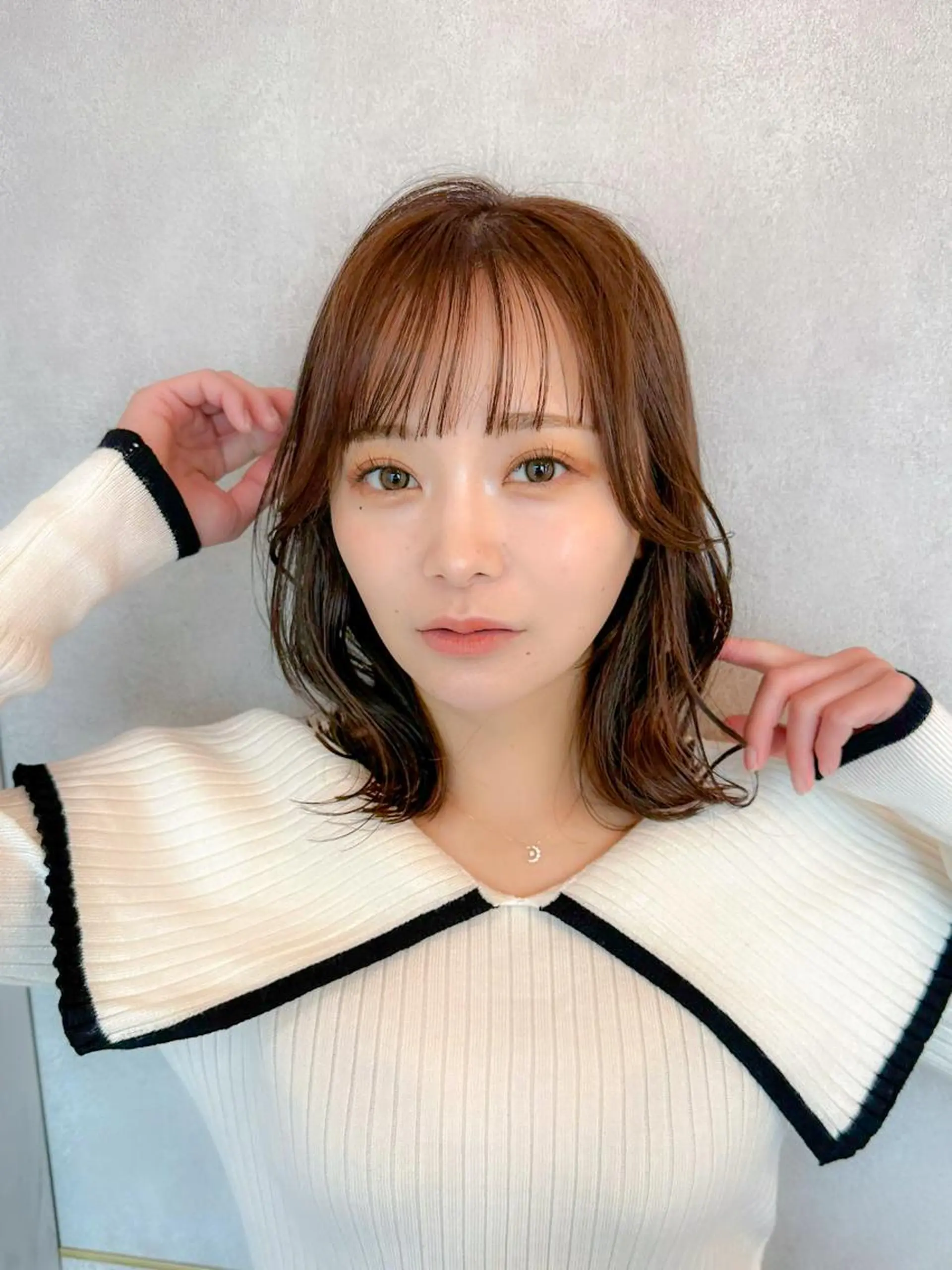 ミディアム カラー シールエクステ ミディアムパーマ ブリーチ ケアブリーチ ダブルカラー 新宿/韓国風レイヤー 髪質改善/渋谷直樹のヘアスタイル