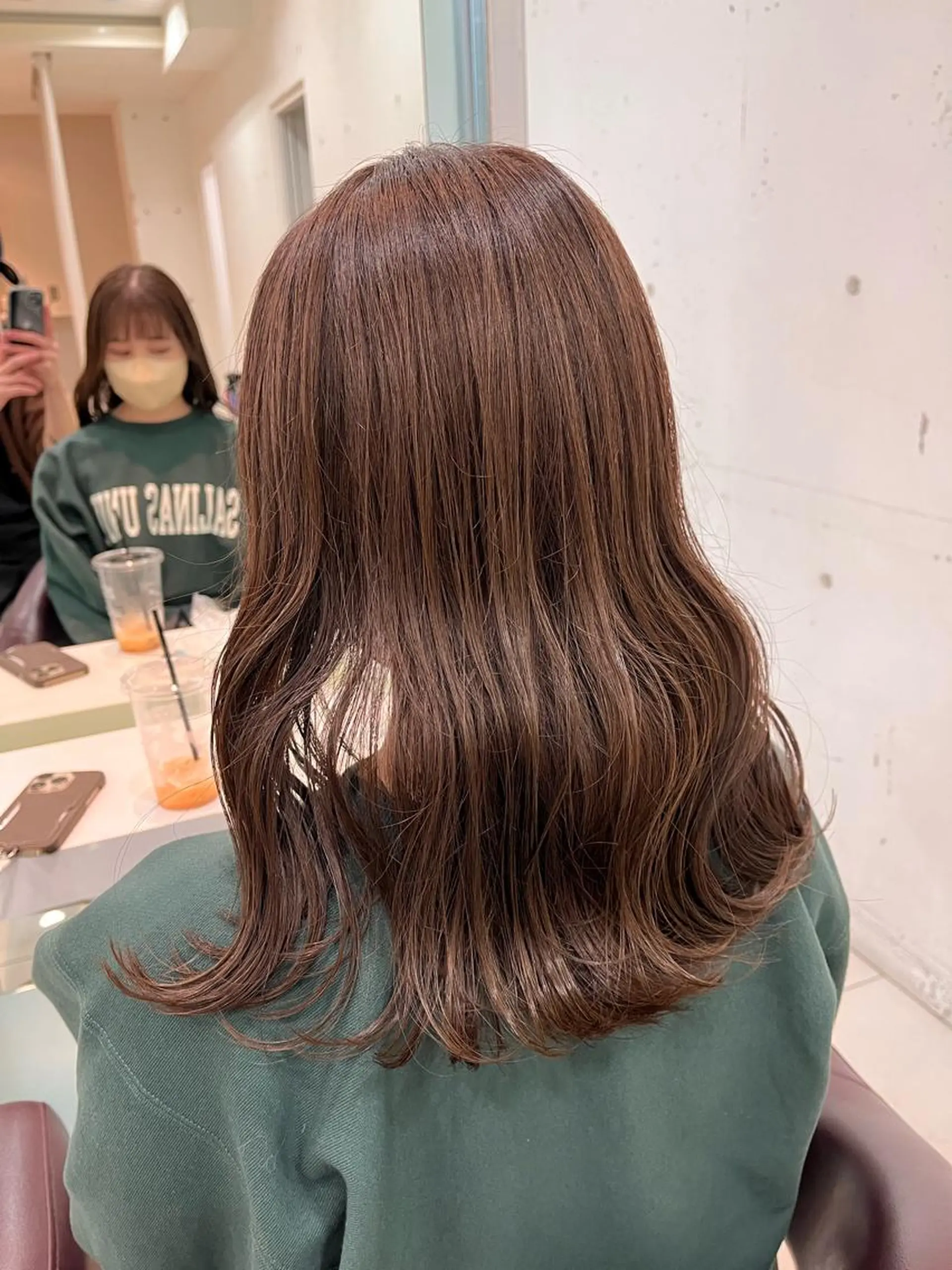 セミロング カラー ブラウンカラー グレージュ ナチュラルブラウン 似合わせパーマ/ kazuのヘアスタイル