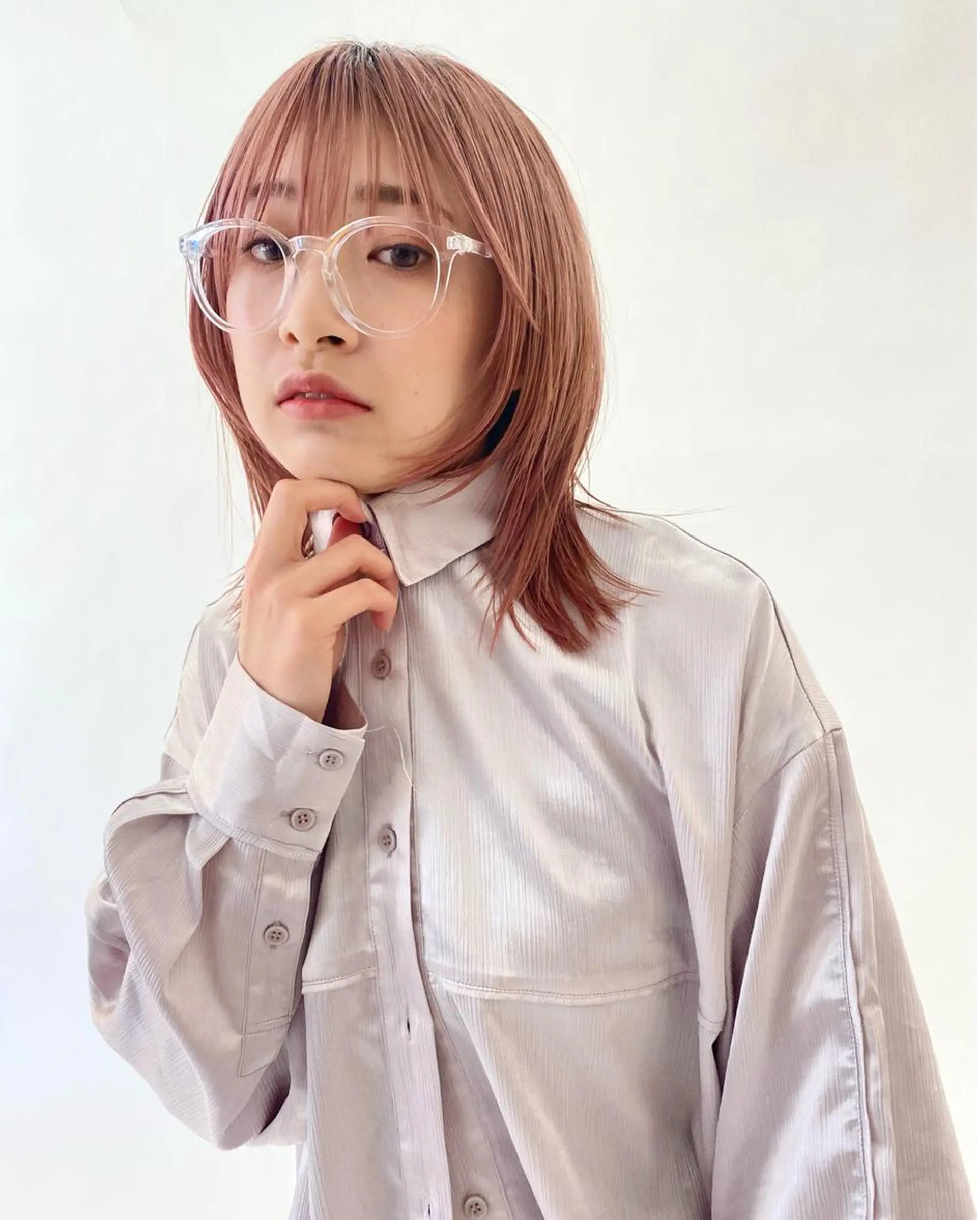 ミディアム カラー 店長/mao/ 前髪/顔周りカットのヘアスタイル