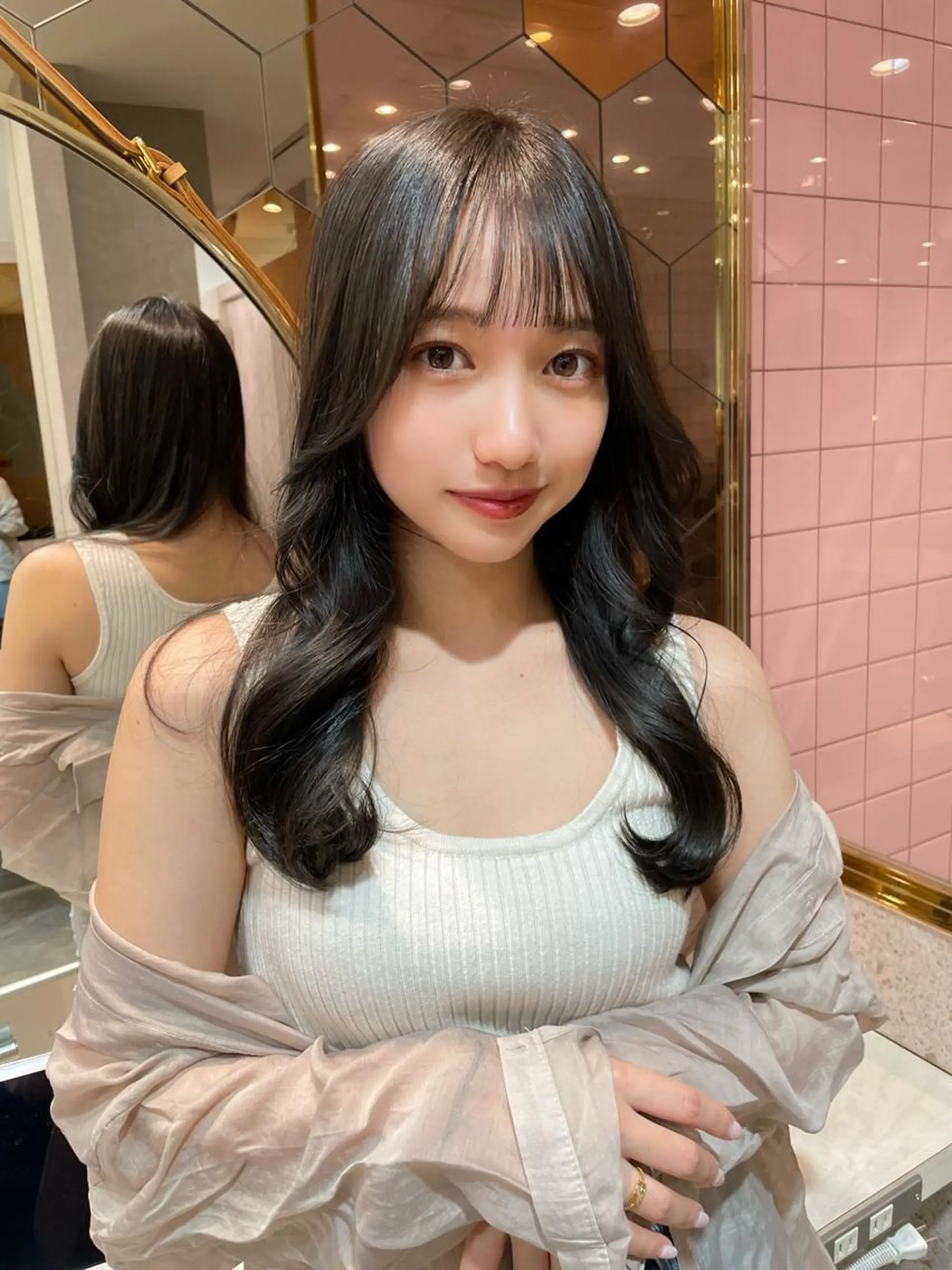 セミロング カラー カット ヘアカラー トリートメント 韓国ヘア🤍顔周り/ 髪質改善✨/林遼一郎のヘアスタイル