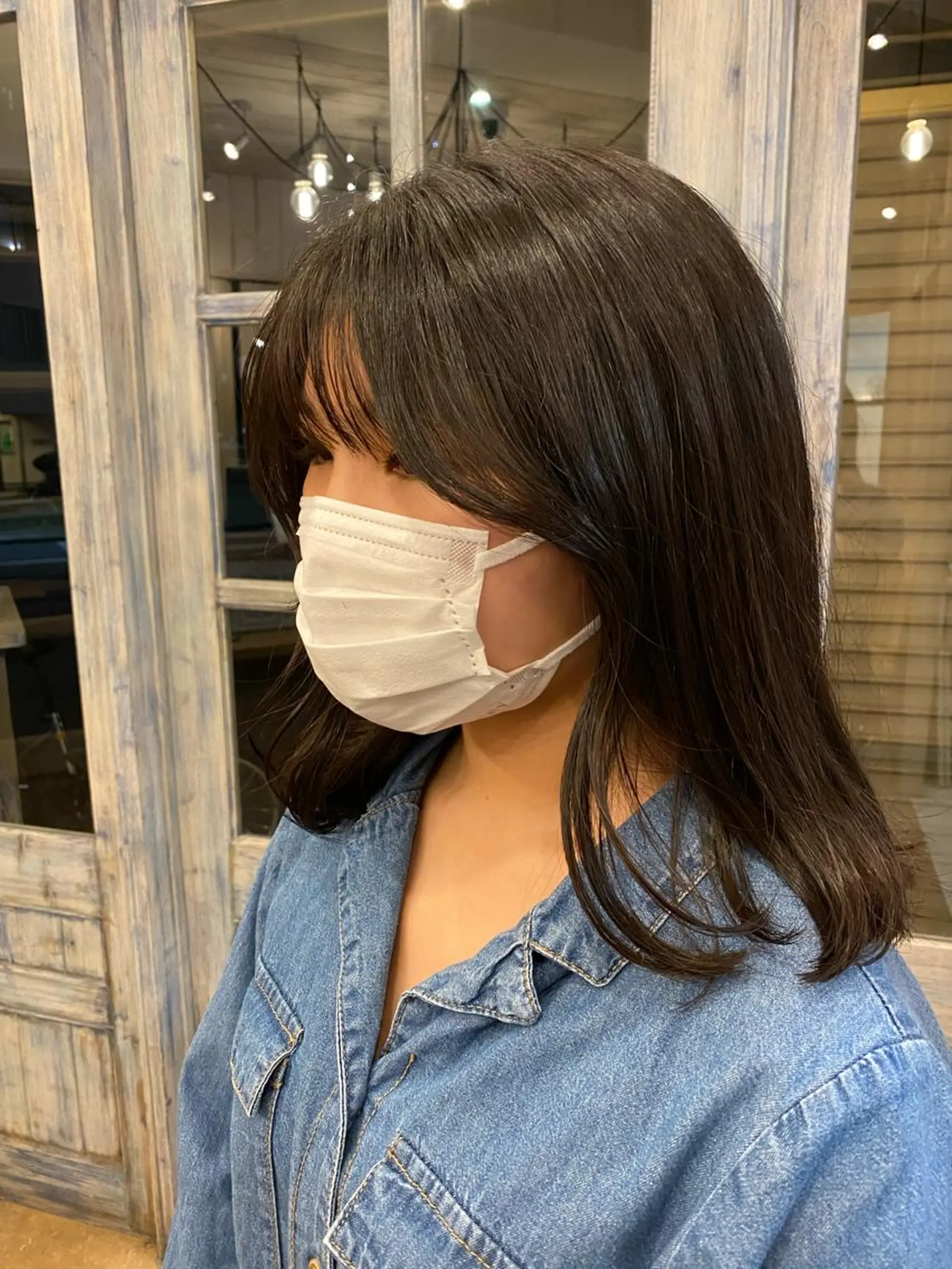 ミディアム 顔周りカット 韓国風ヘア 井上 日菜乃のヘアスタイル