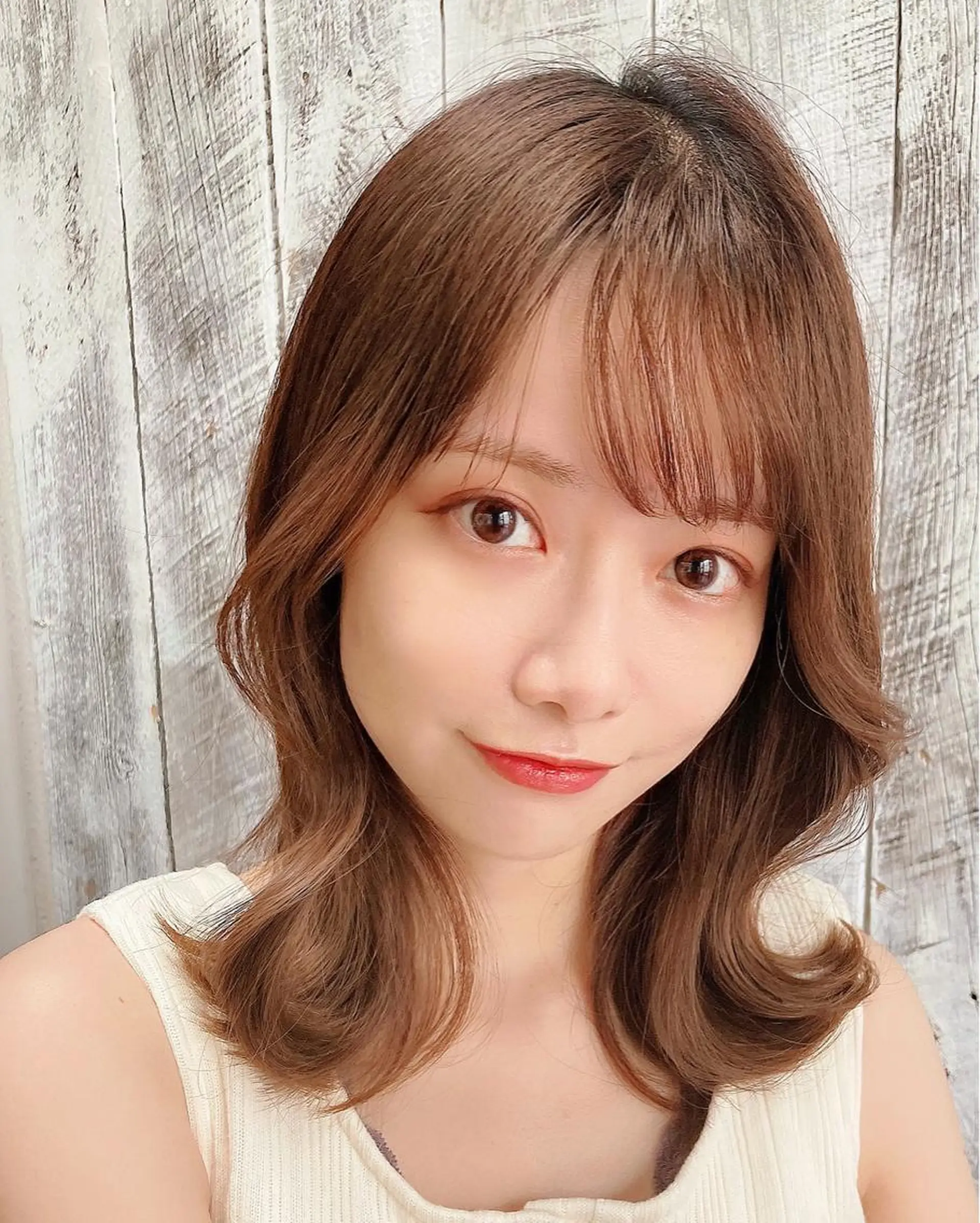 ミディアム くびれヘア 顔まわりレイヤー 韓国風ヘア レイヤーカット カット レイヤー/前髪/ 韓国/CHIHIROのヘアスタイル