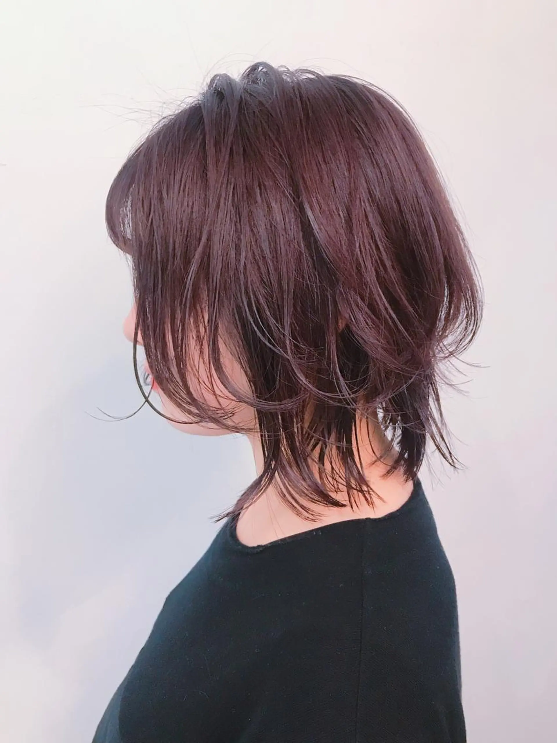 ミディアム レイヤーカット 💓パーマ，💗 レイヤーカットのヘアスタイル