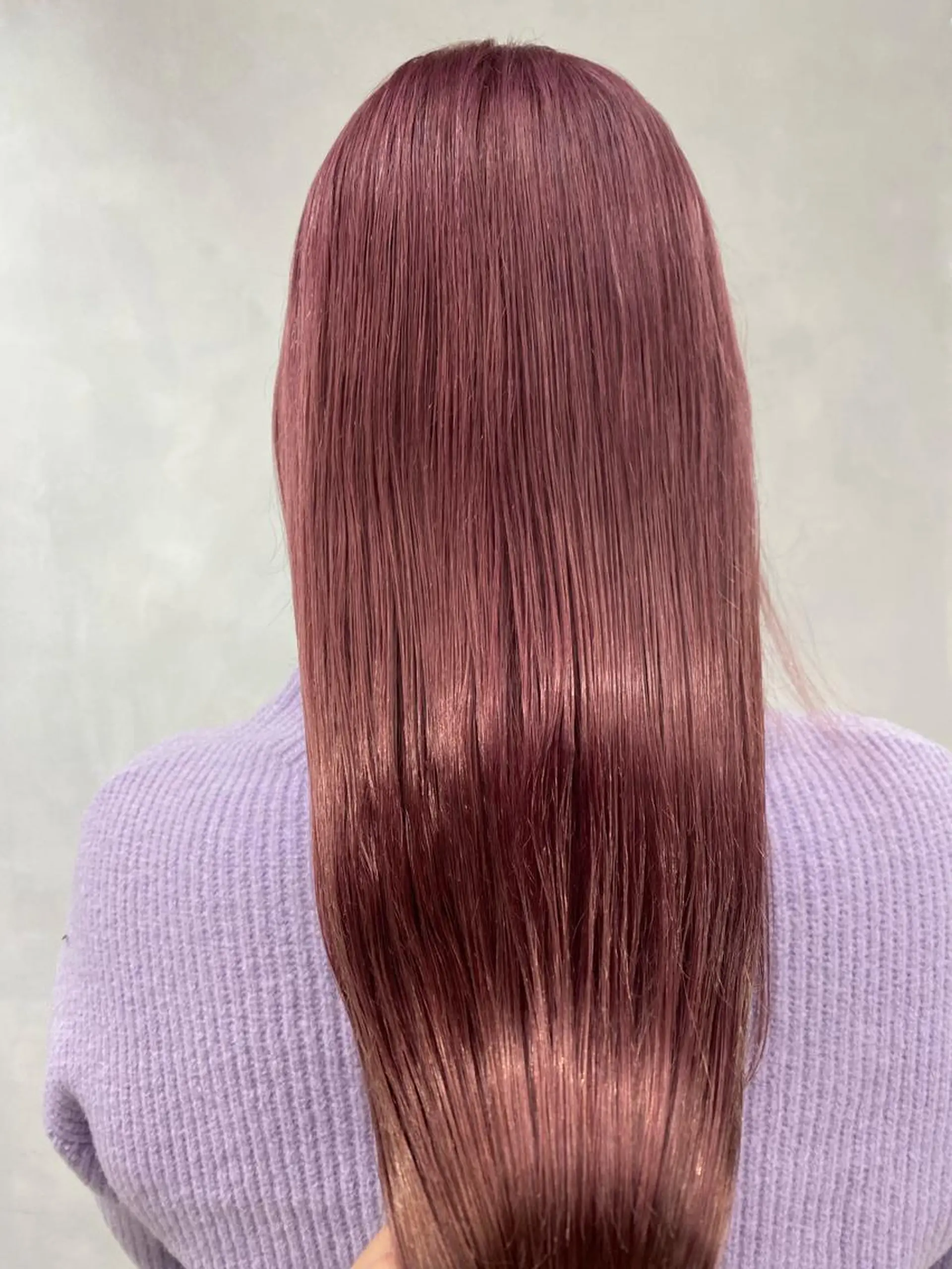 ロング カラー ラベンダーカラー ピンクカラー ピンクラベンダー ピンク/ベージュ /似合わせ/田島百華のヘアスタイル