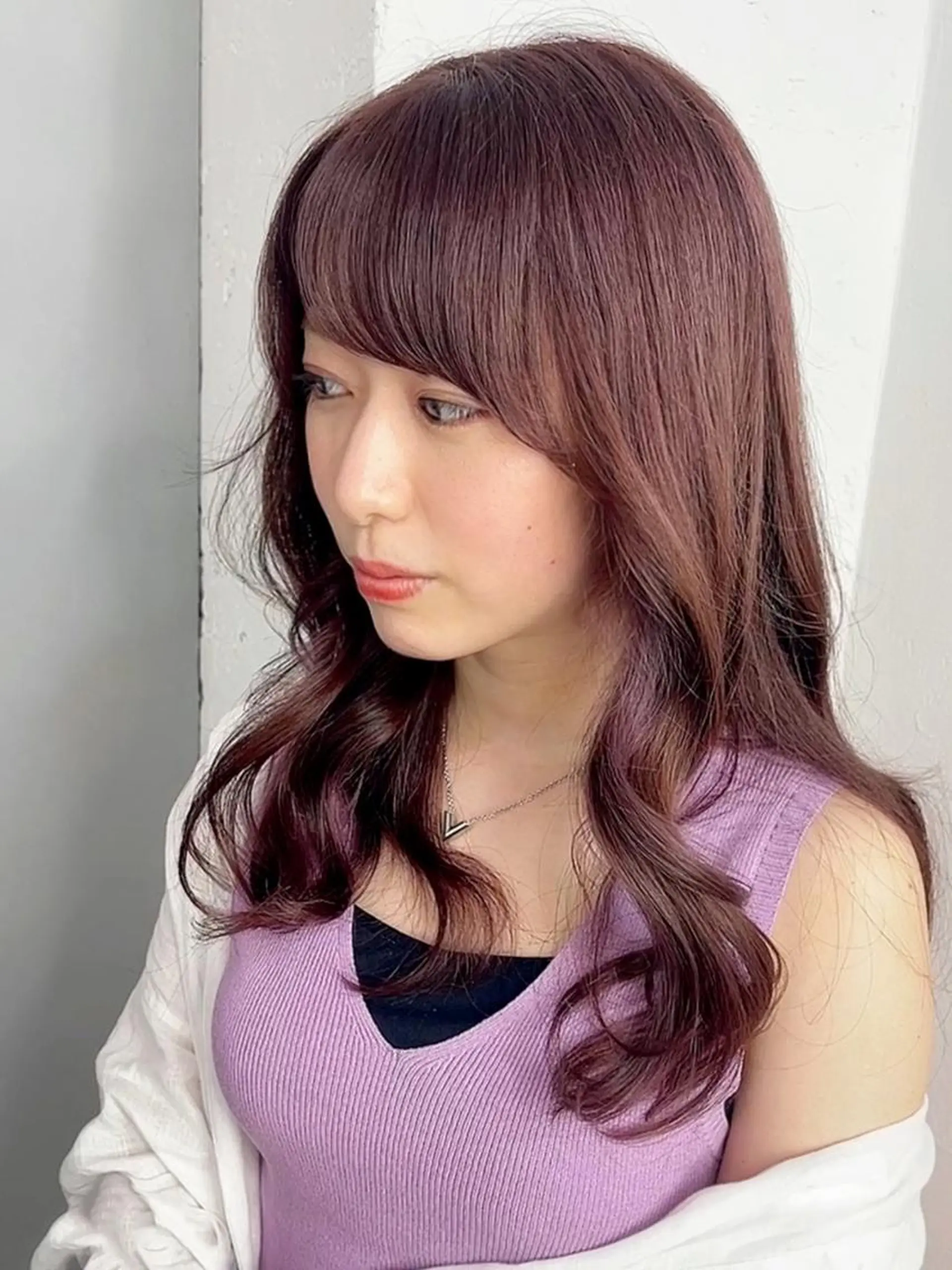 ミディアム パーマ カラー ヘアアレンジ ピンクカラー カット ヘアカラー トリートメント ITbyALBUM 松戸のヘアスタイル